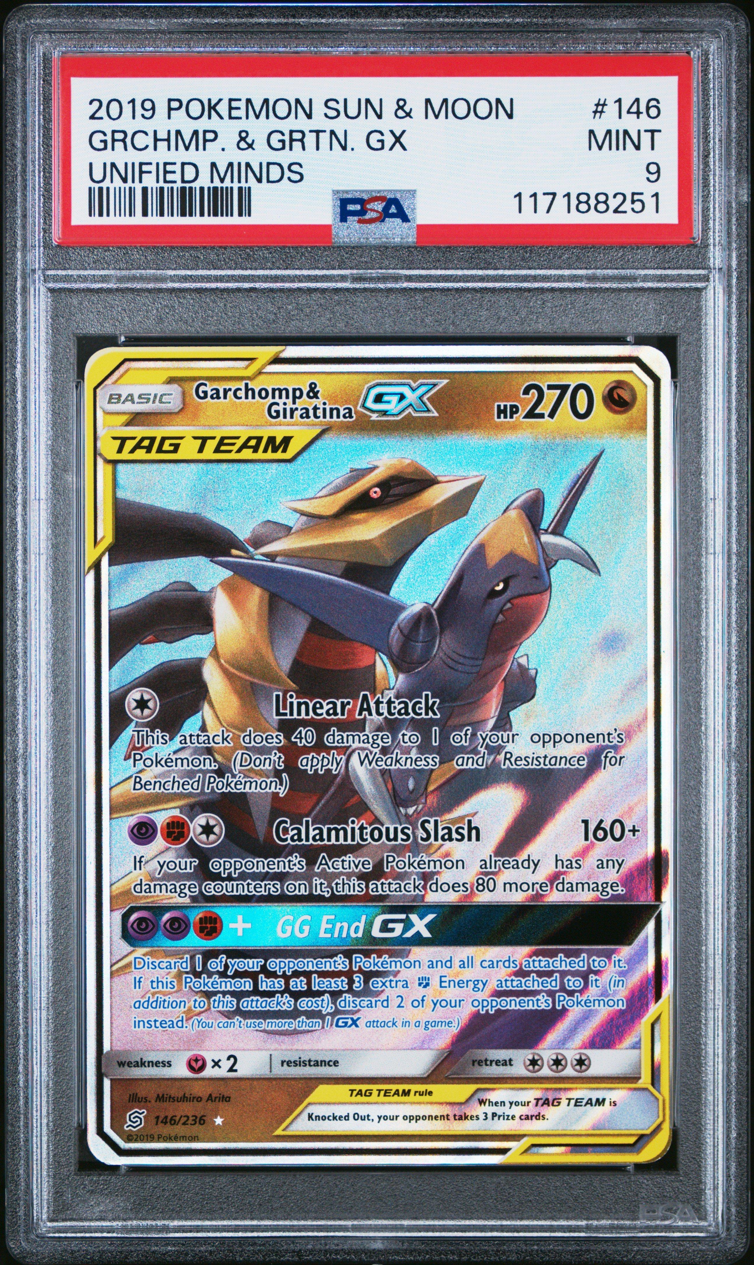 2019 Pokemon Sun & Moon Unified Minds 146 Garchomp & Giratina Gx