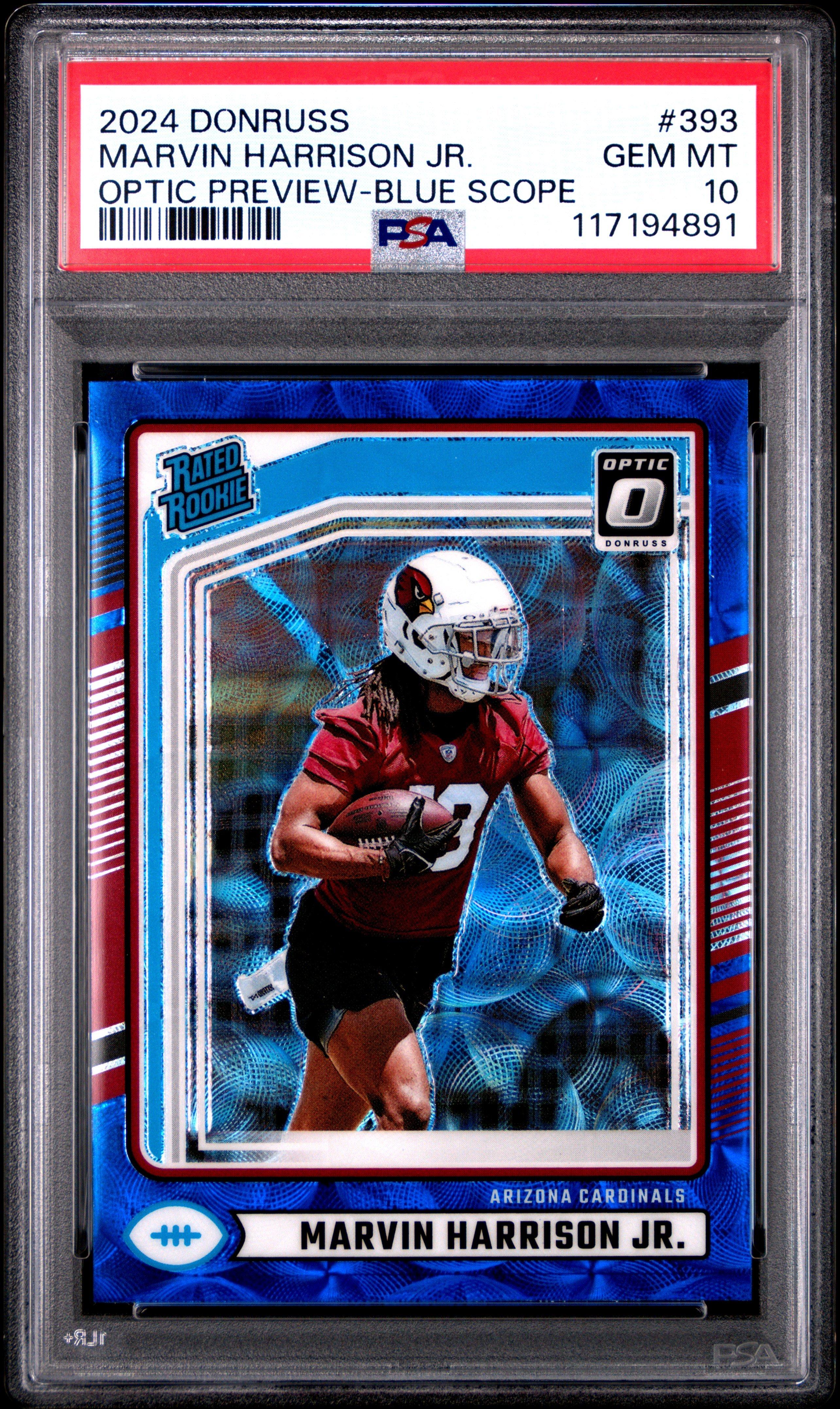 Marvin is 60 アナログ 新品シールド 希少 2024 Panini Donruss 393 Marvin Harrison Jr. Optic Preview-blue