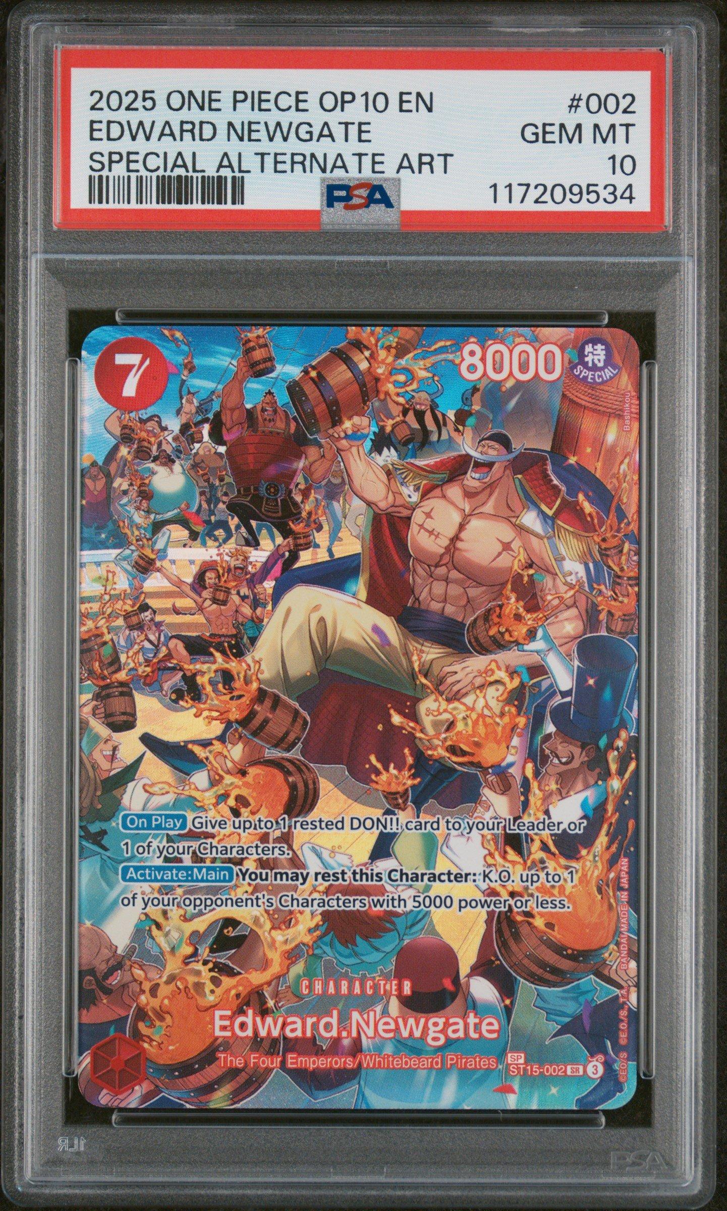 2025 One Piece Op10-royal Blood 002 Edward Newgate Special Alternate Art PSA 10