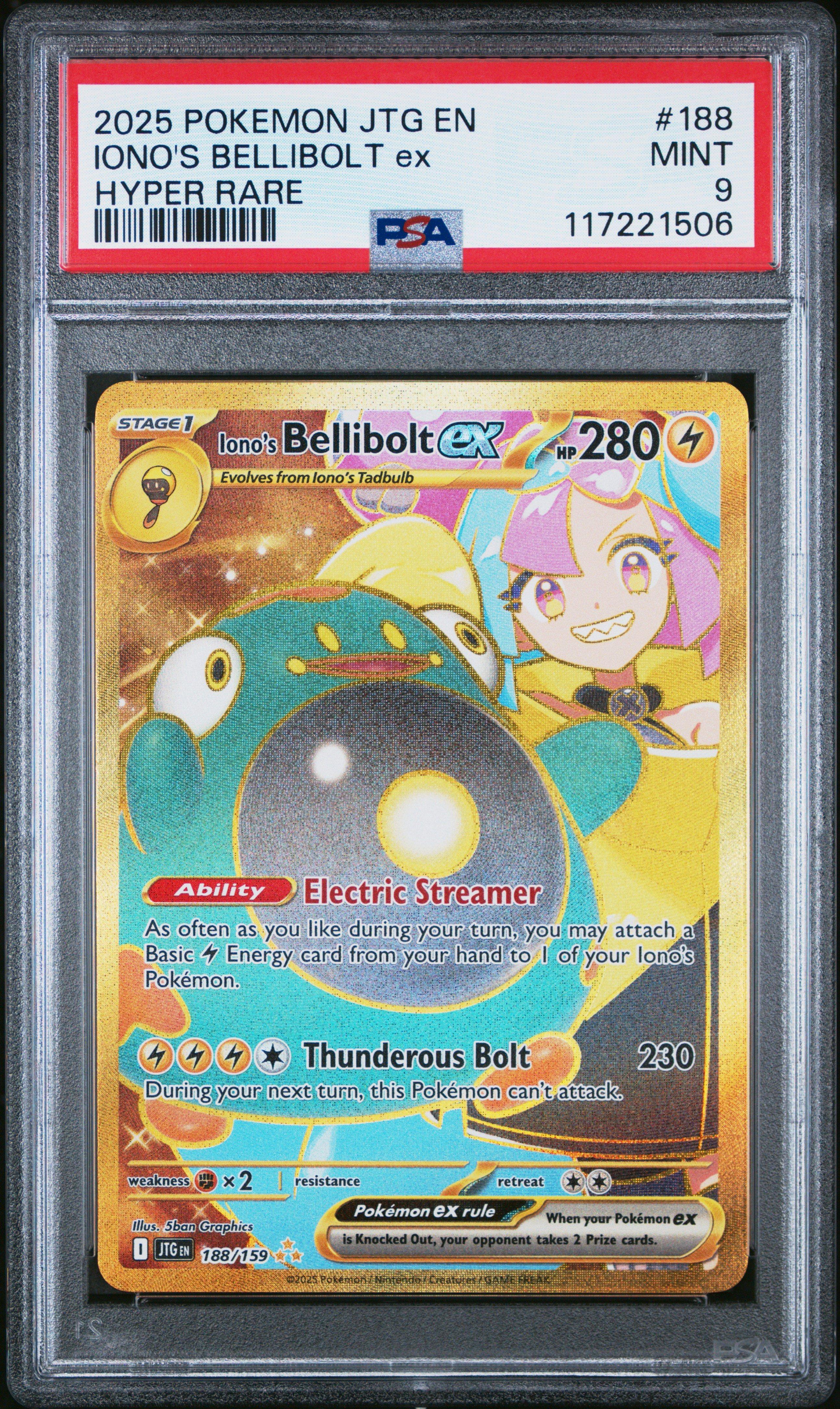 2025 Pokemon Jtg En-journey Together 188 Iono's Bellibolt Ex Hyper