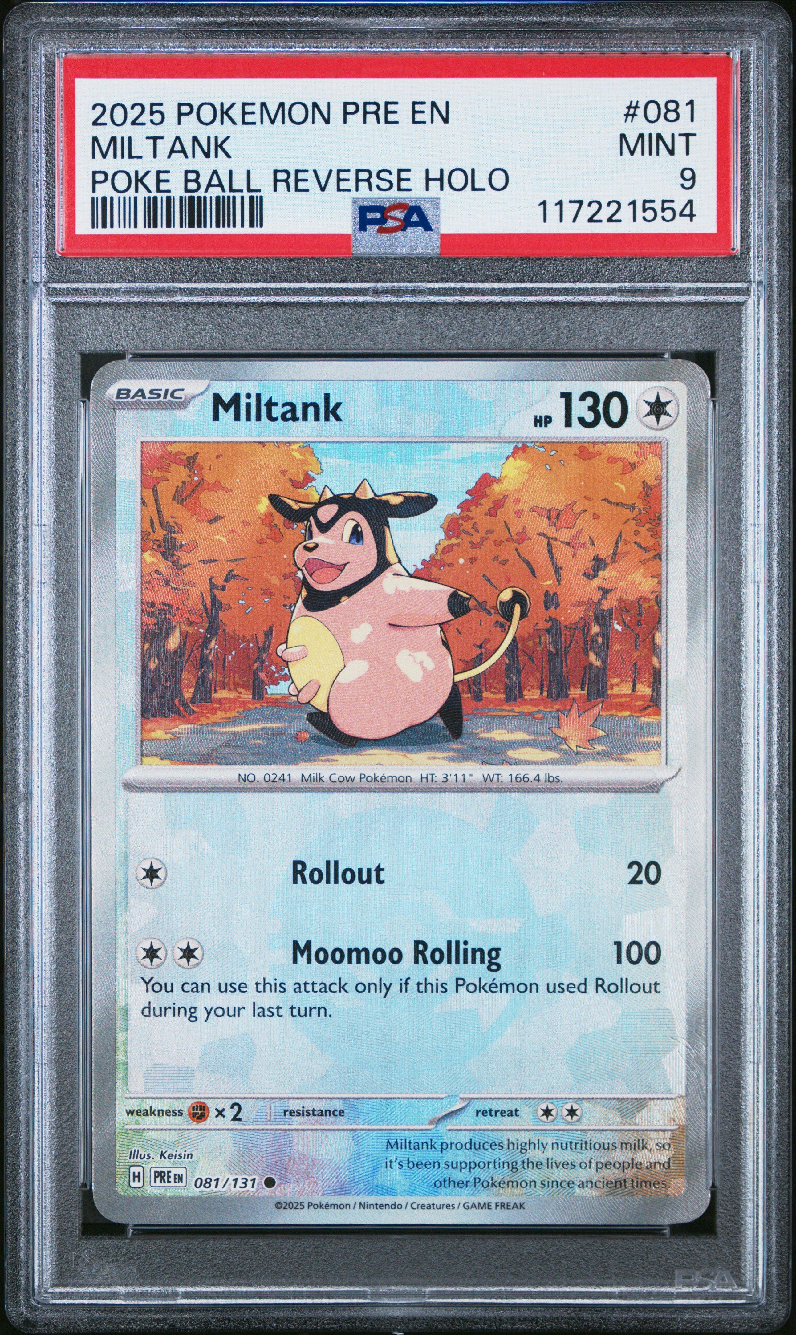 2025 Pokemon Pre En-prismatic Evolutions 081 Miltank Poke Ball Reverse Holo  PSA 9 Graded Card | GameStop