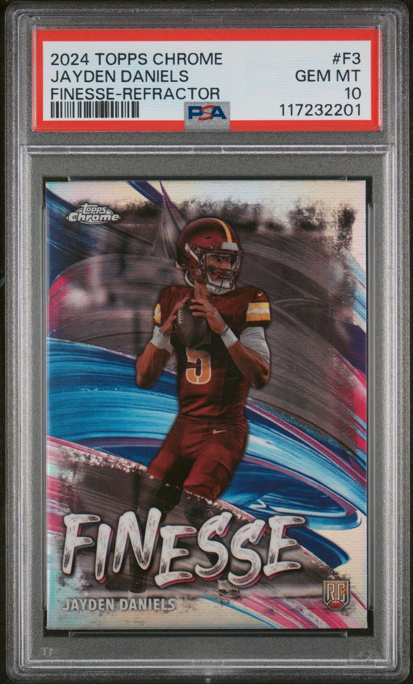 2024 Topps Chrome Finesse F3 Jayden Daniels Refractor PSA 10