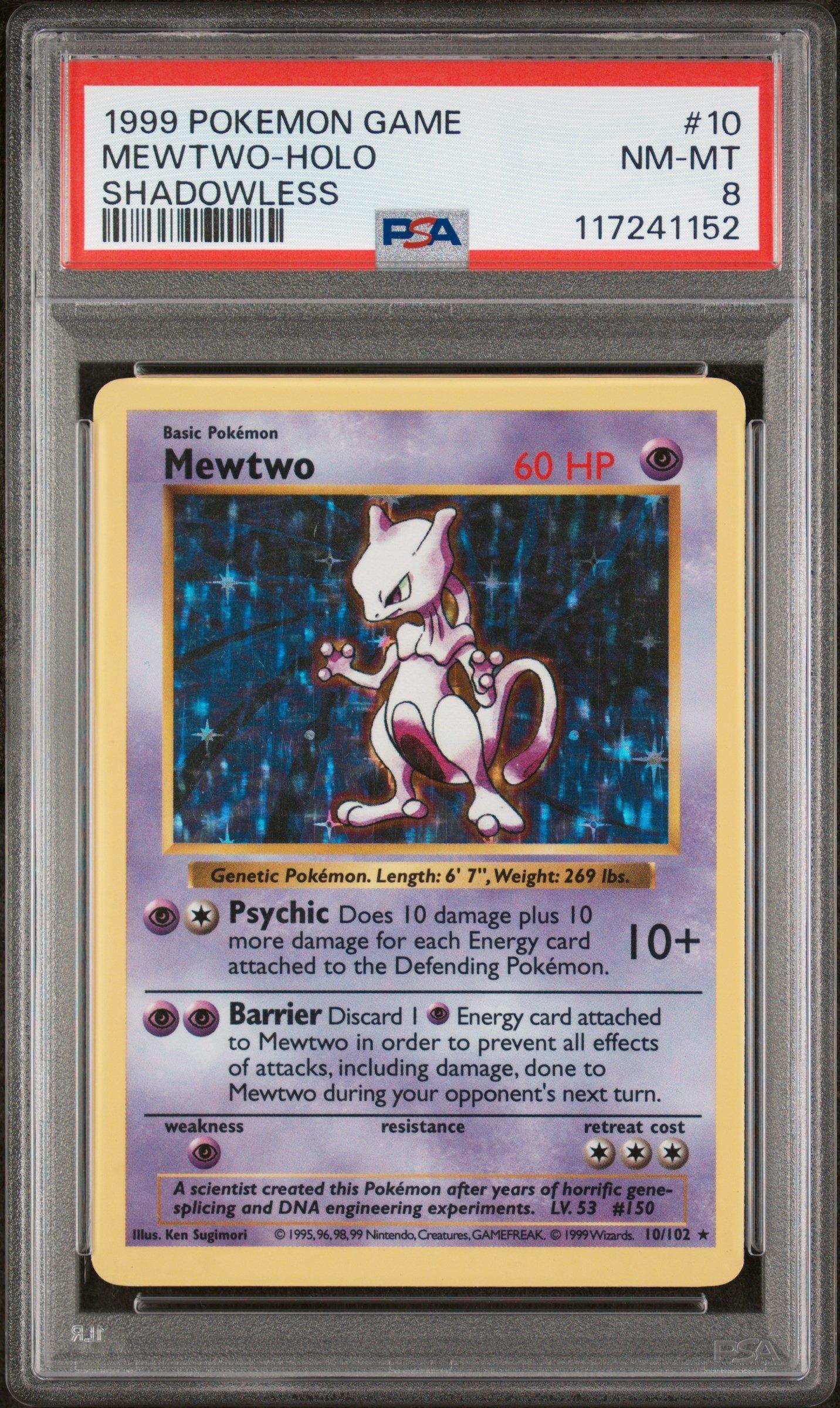 1999 Pokemon Game 10 Mewtwo-holo Shadowless PSA