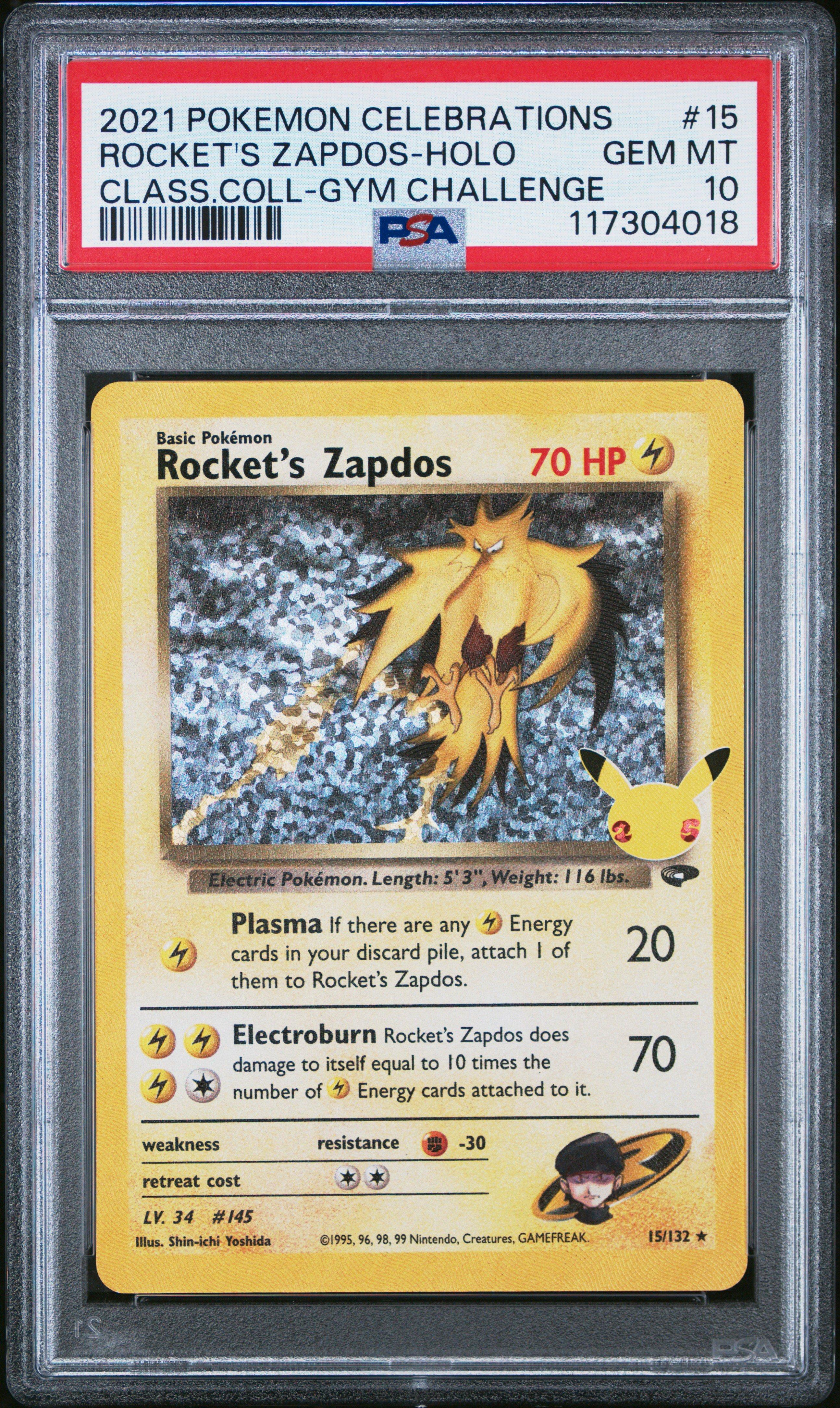 zoo new year’s celebrations psa10 2021 Pokemon Celebrations Classic Collection 15 Rocket's Zapdos