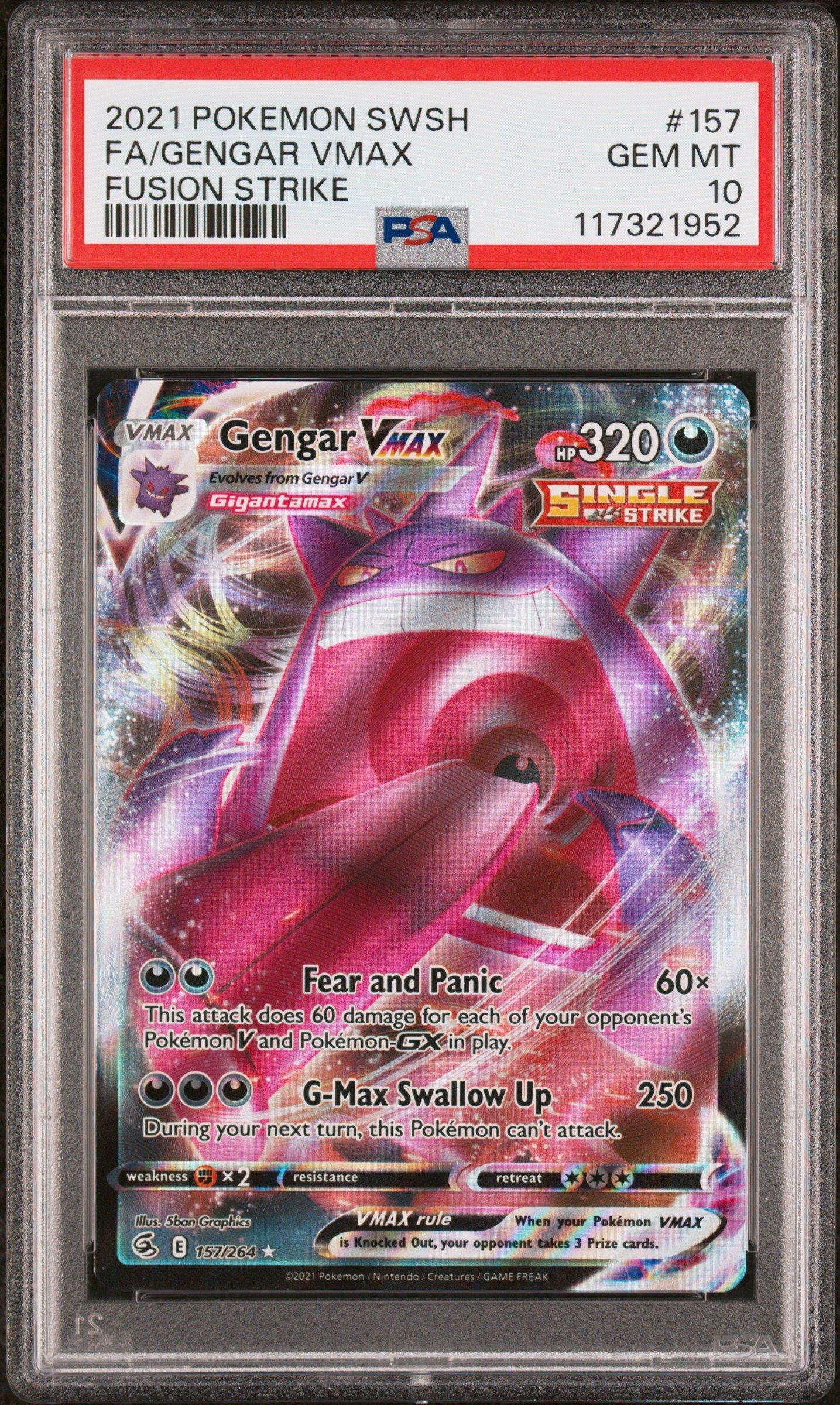 2021 Pokemon Sword & Shield Fusion Strike 157 Full Art/gengar Vmax