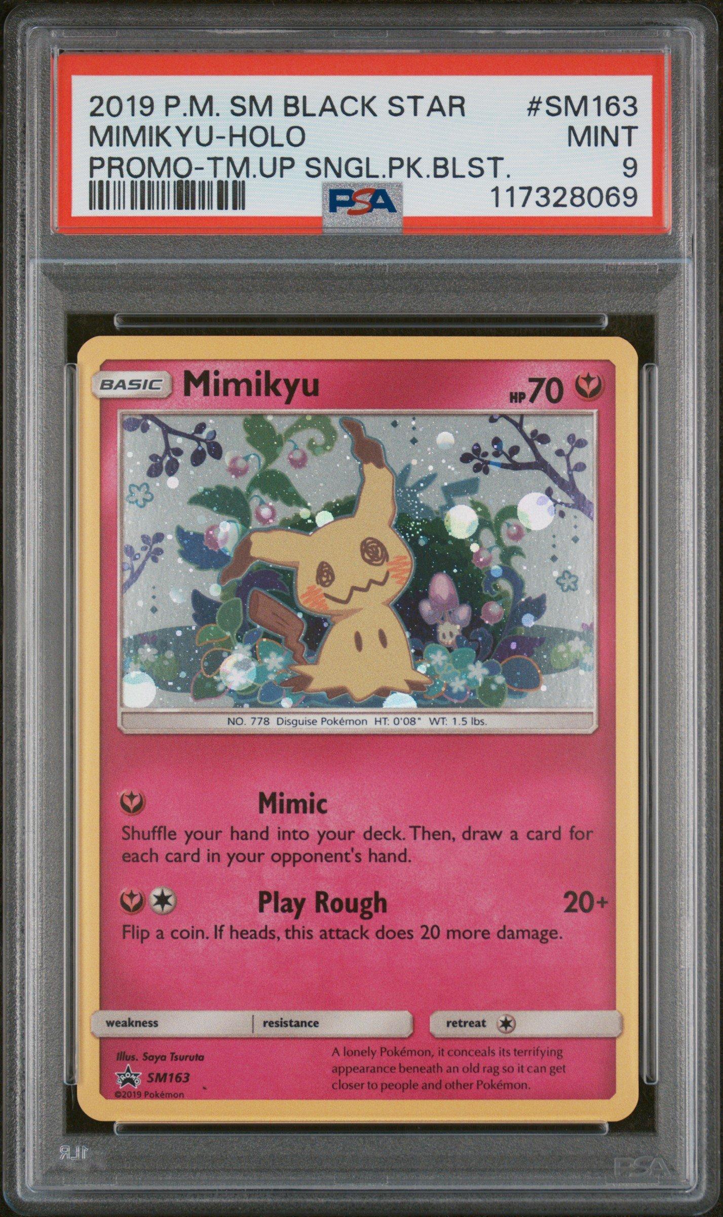 2019 Pokemon Sm Black Star Promo Sm163 Mimikyu-holo Team Up Single Pack Blisters PSA