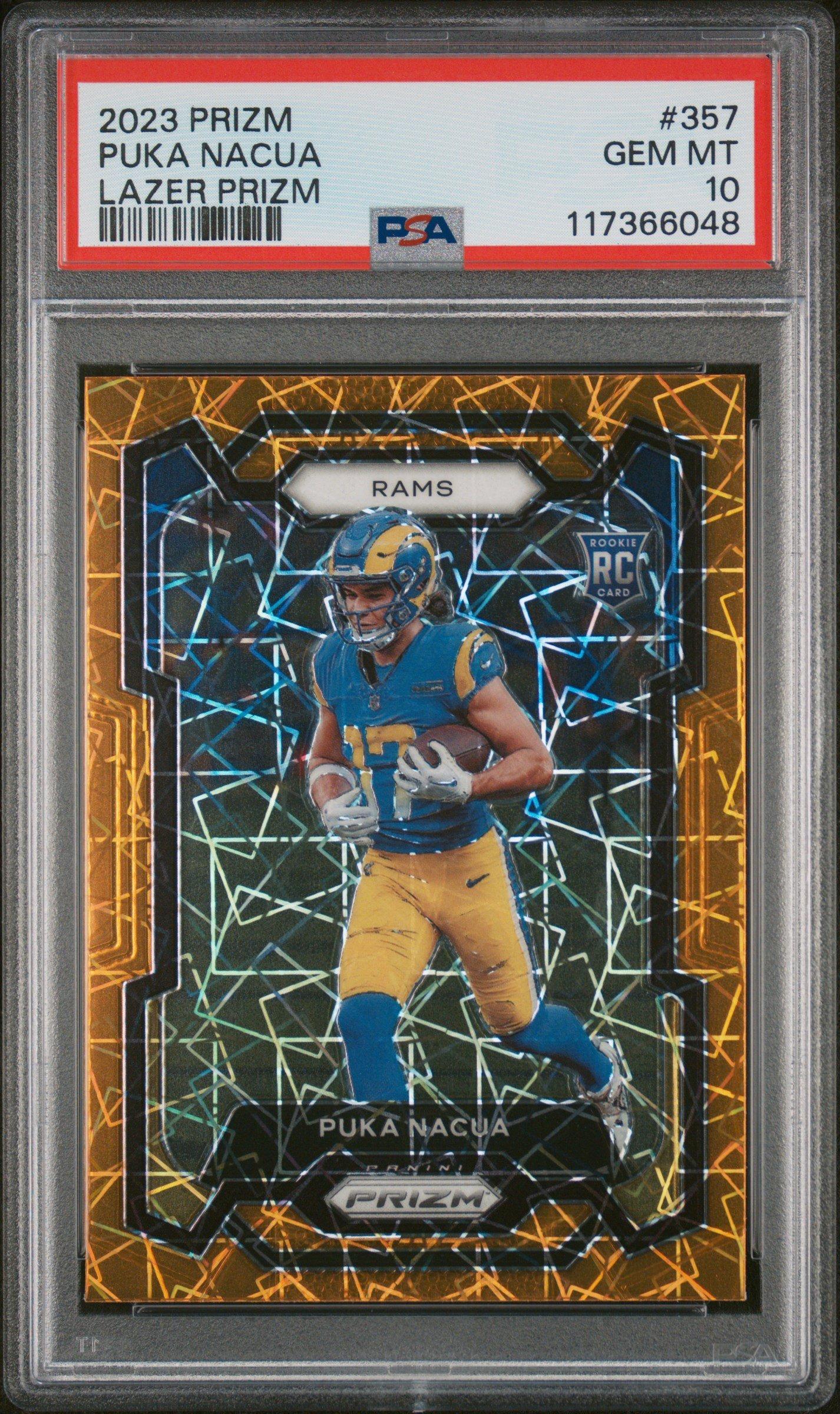 2023 Panini Prizm 357 Puka Nacua Lazer Prizm PSA
