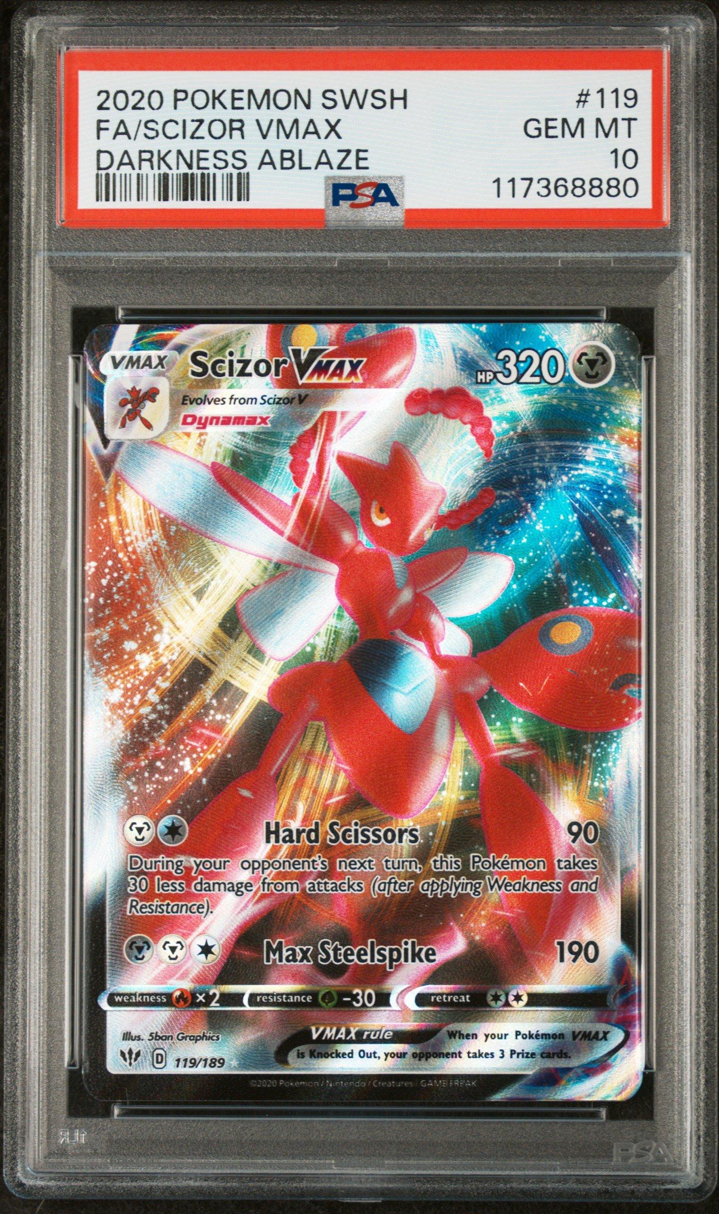 2020 Pokemon Sword & Shield Darkness Ablaze 119 Full Art/scizor Vmax PSA
