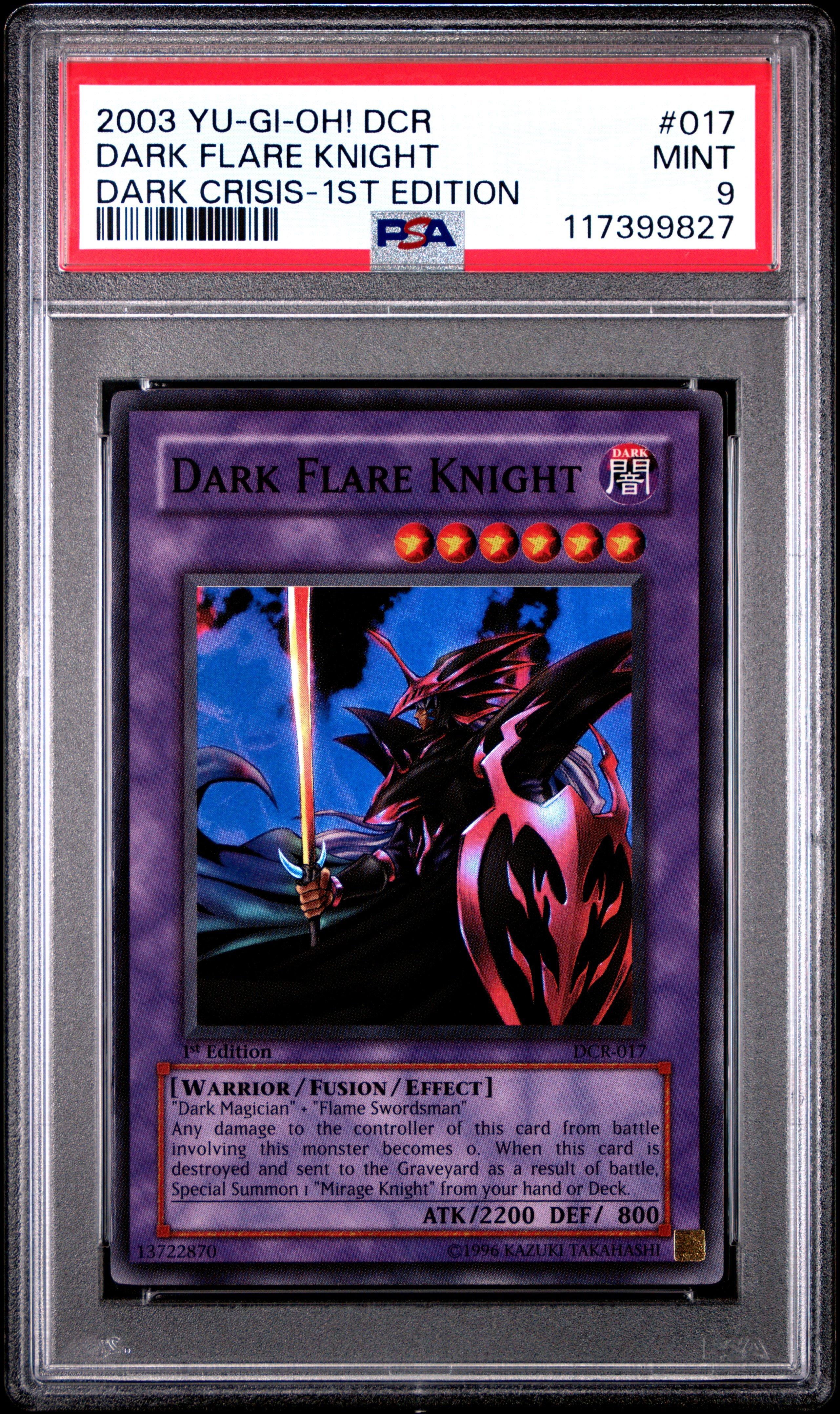 2003 Yu-gi-oh! Dcr-dark Crisis 017 Dark Flare Knight 1st Edition PSA 9