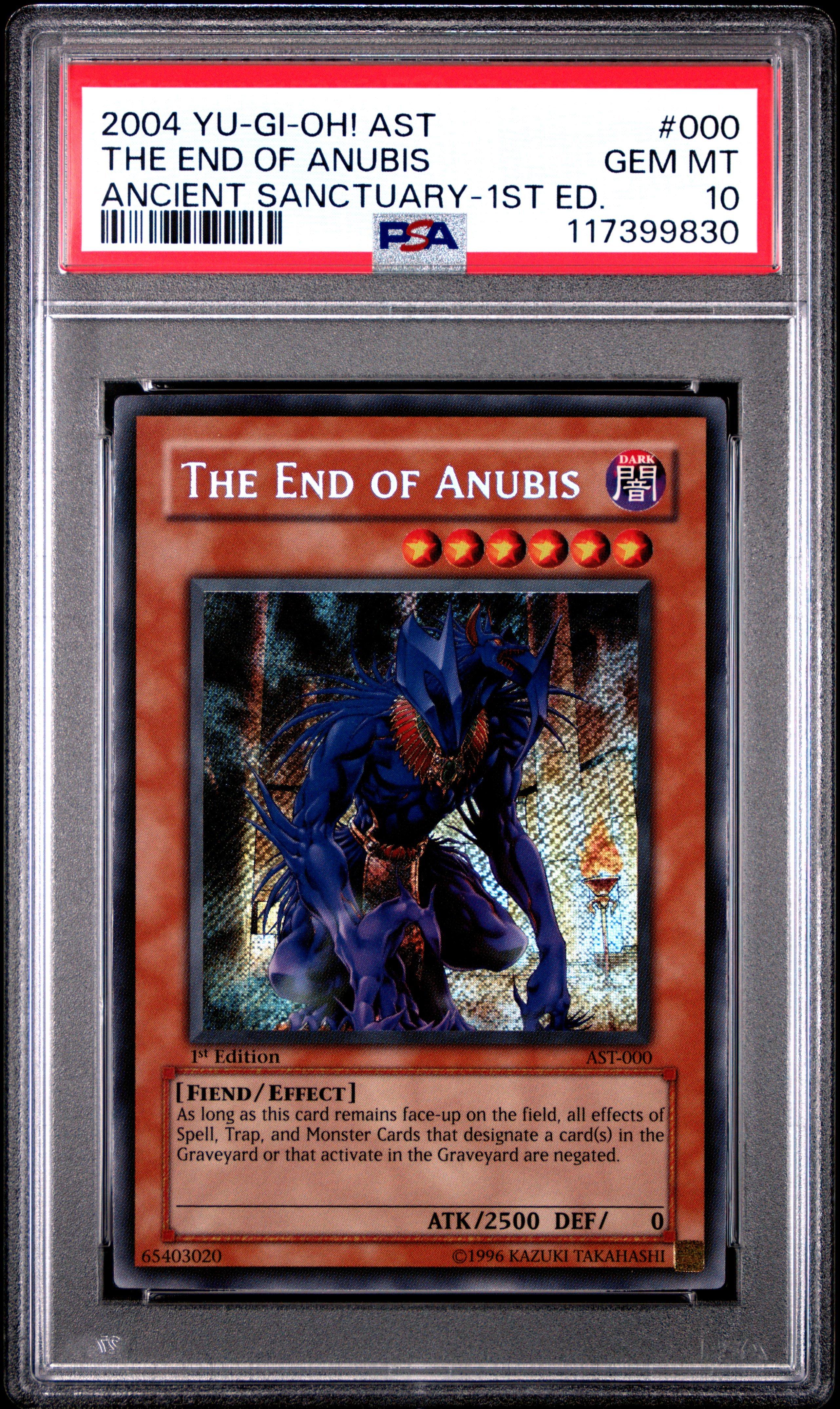 2004 Yu-gi-oh! Ast-ancient Sanctuary 000 The End Of Anubis 1st Edition PSA 10