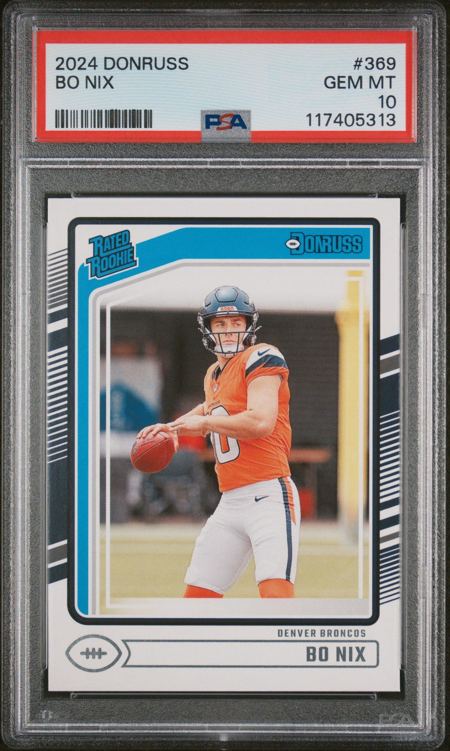 2024 Panini Donruss 369 Bo Nix PSA 10