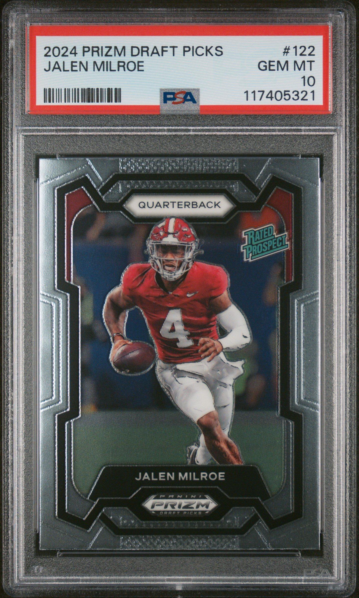 2024 Panini Prizm Draft Picks 122 Jalen Milroe PSA 10