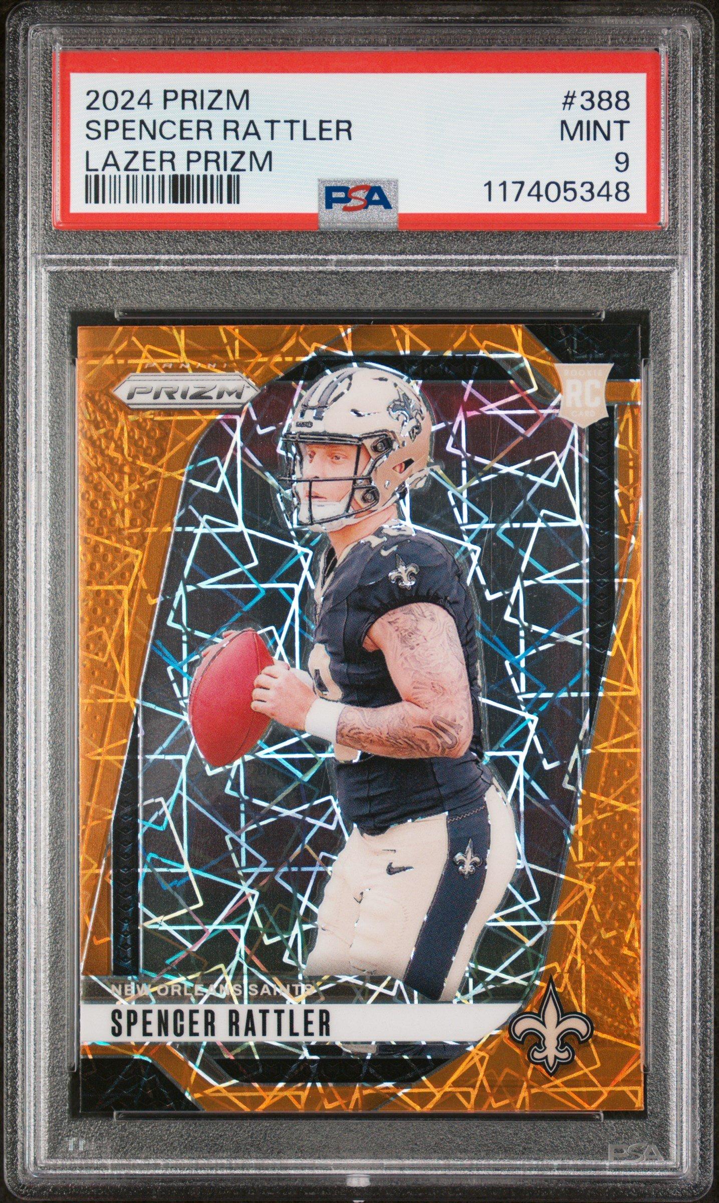 2024 Panini Prizm 388 Spencer Rattler Lazer Prizm PSA 9