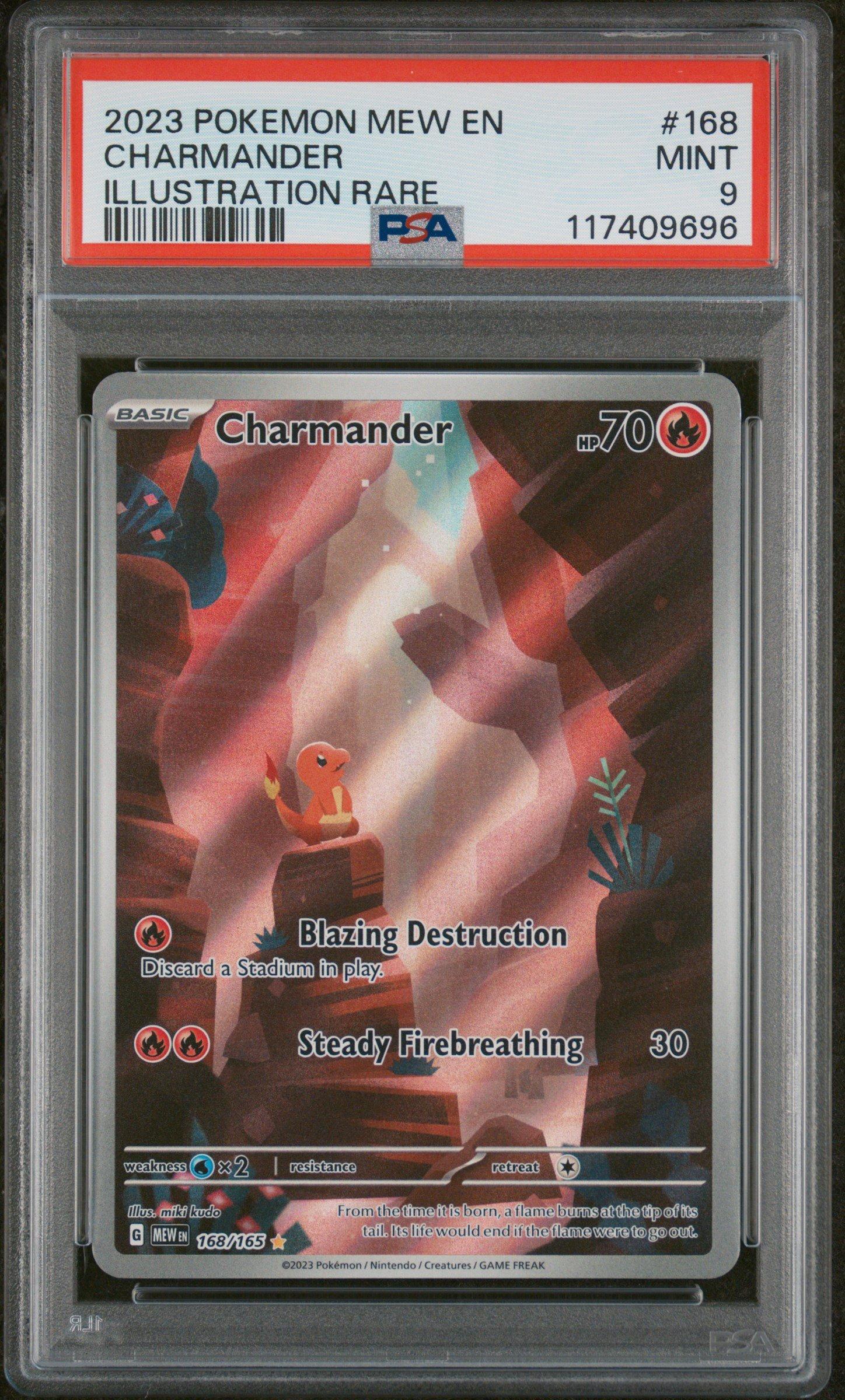 2023 Pokemon Mew En-151 168 Charmander Illustration Rare PSA 9