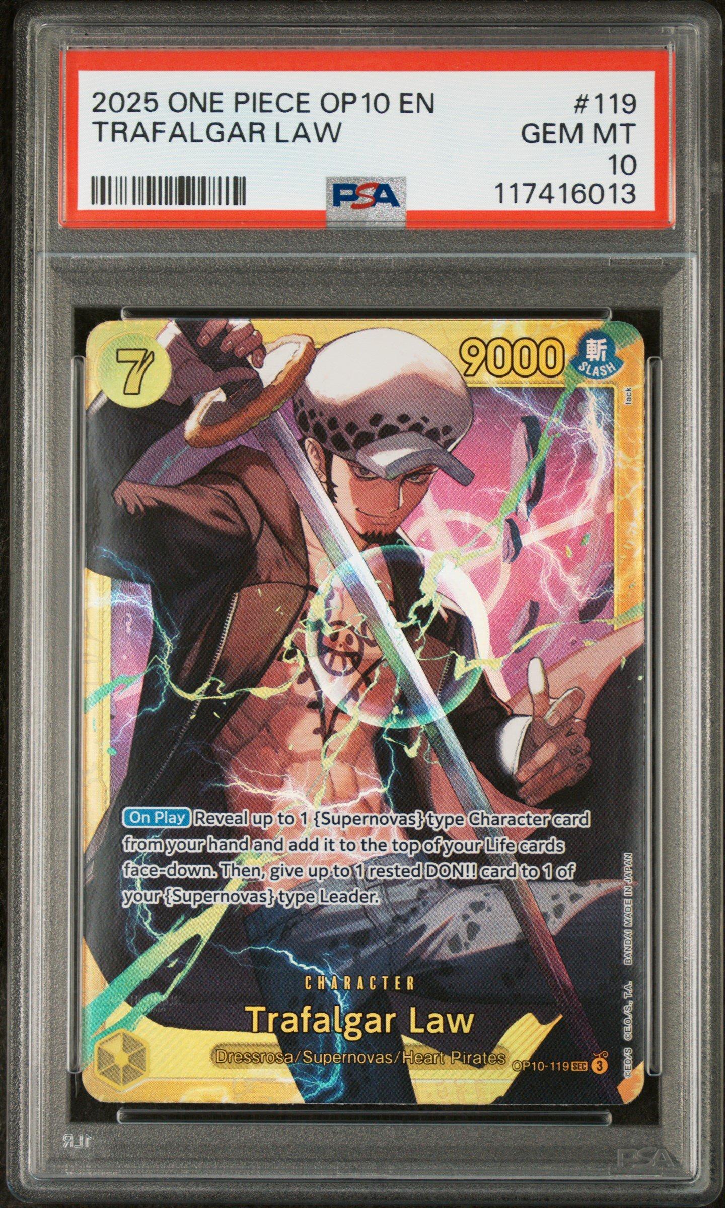 2025 One Piece Op10-royal Blood 119 Trafalgar Law PSA 10 Graded