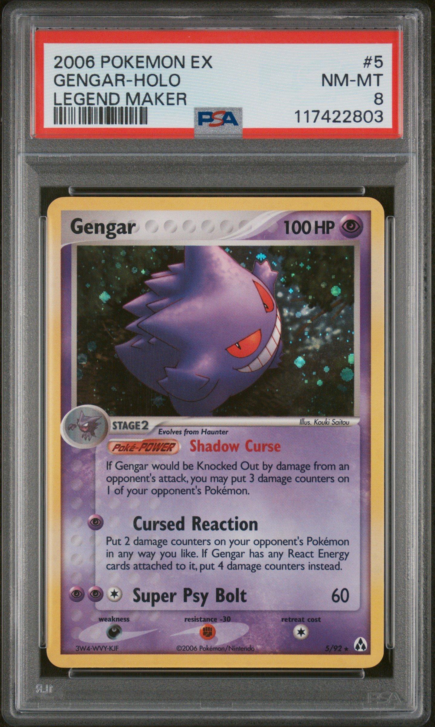 2006 Pokemon Ex Legend Maker 5 Gengar-holo PSA 8 Graded Card