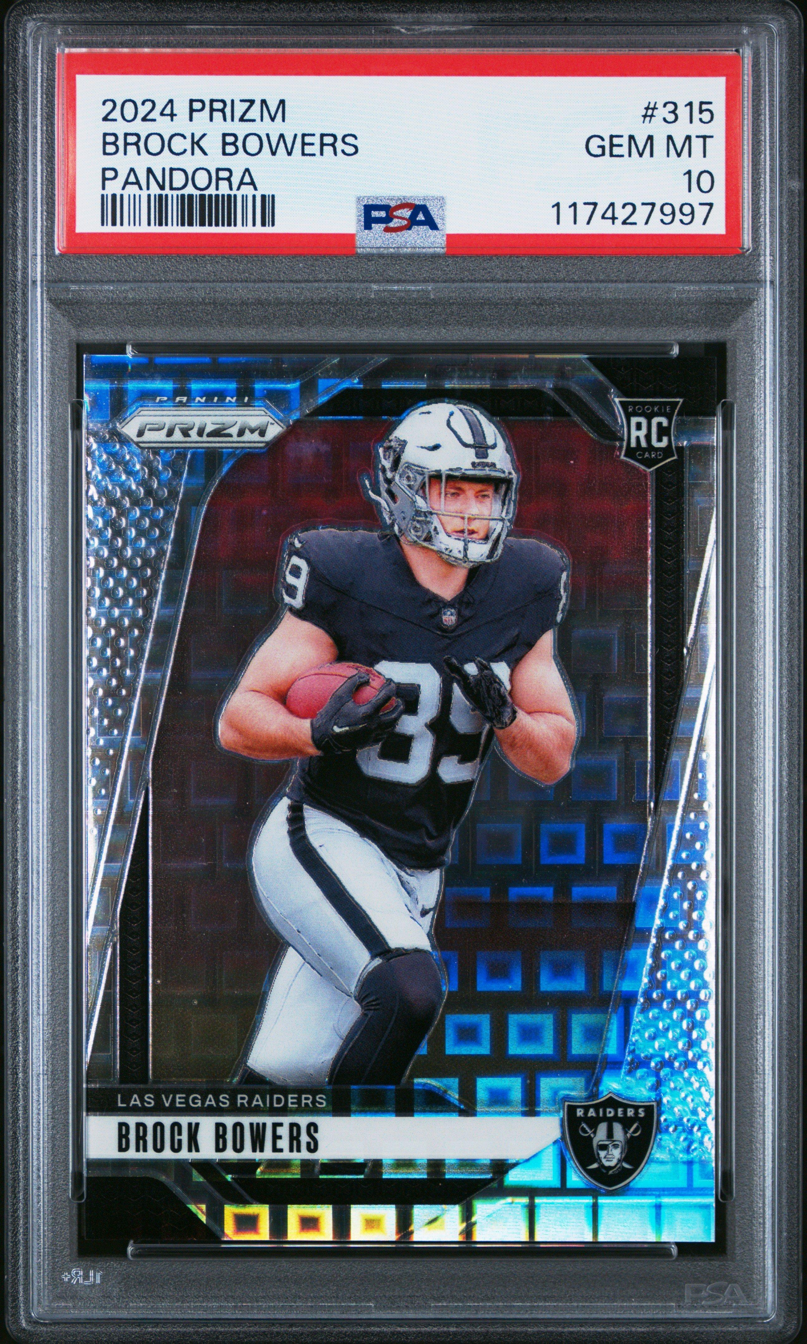 2024 Panini Prizm 315 Brock Bowers Pandora PSA 10