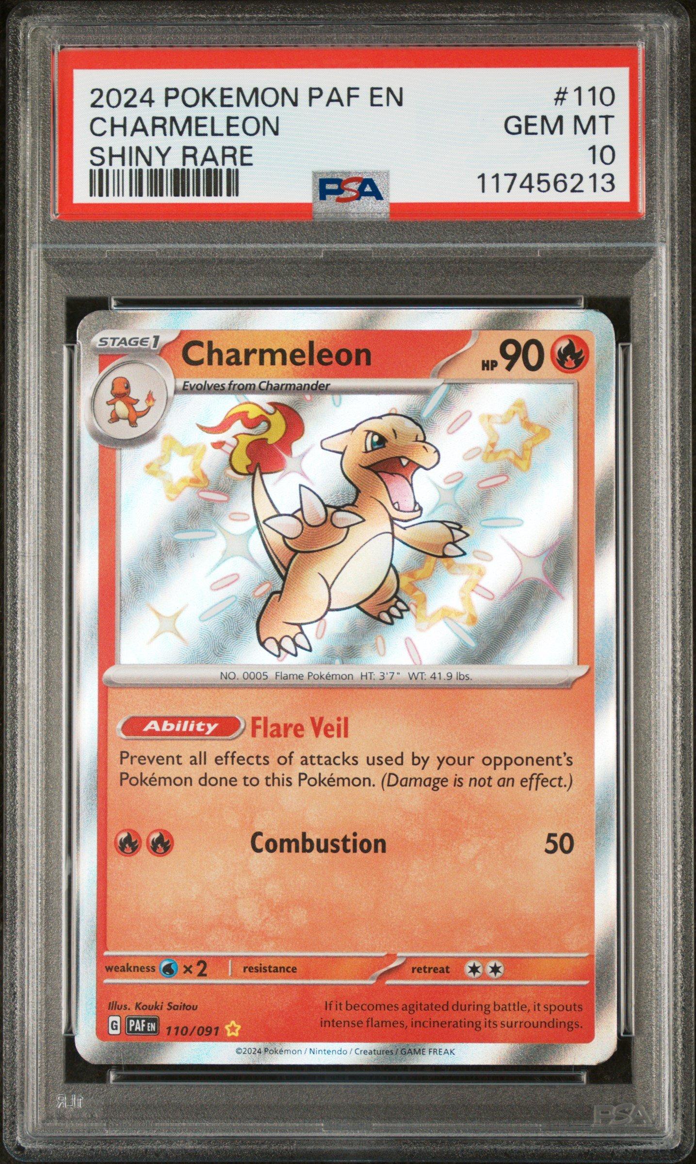 2024 Pokemon Paf En-paldean Fates 110 Charmeleon Shiny Rare PSA