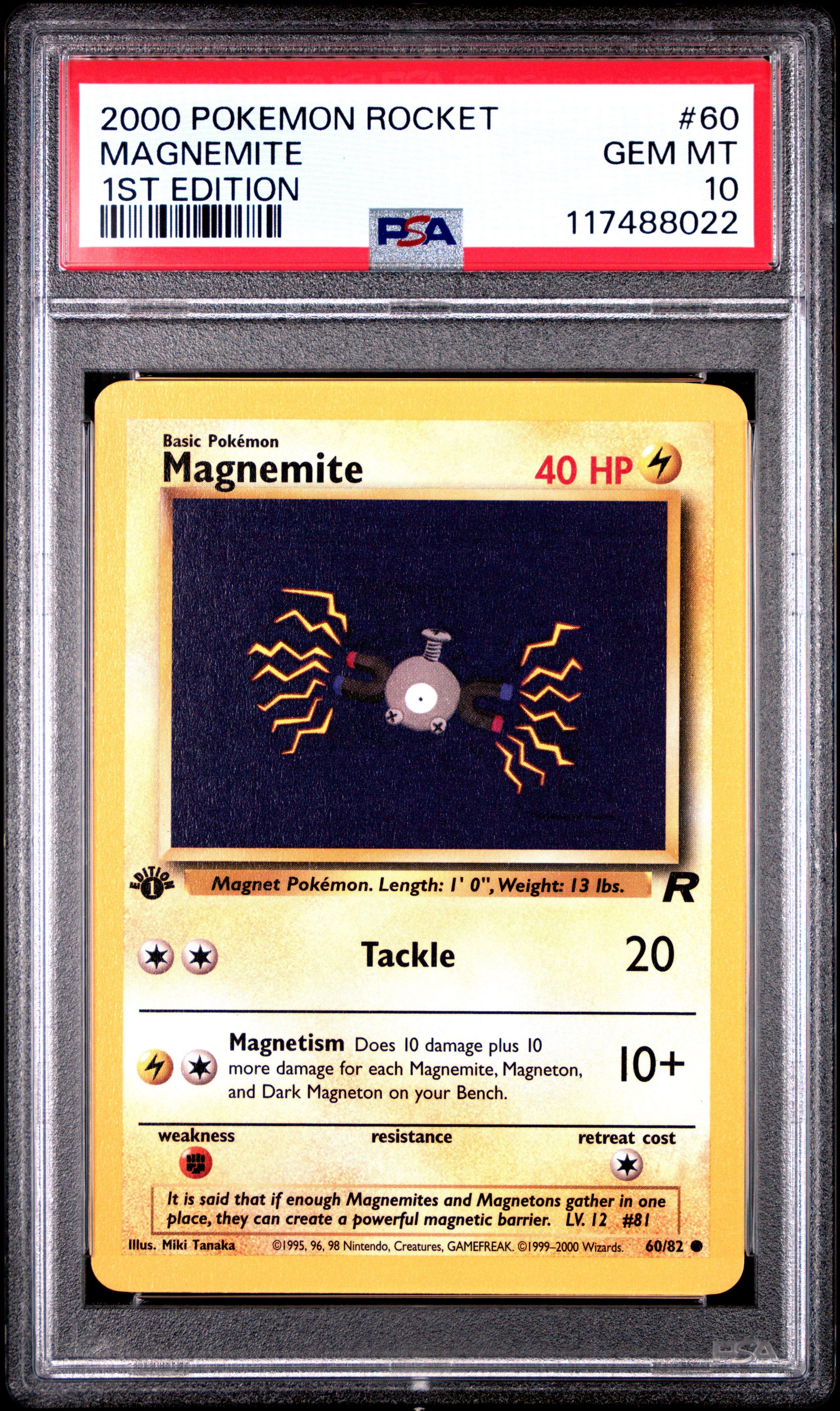 2000 Pokemon Rocket 60 Magnemite 1st Edition PSA