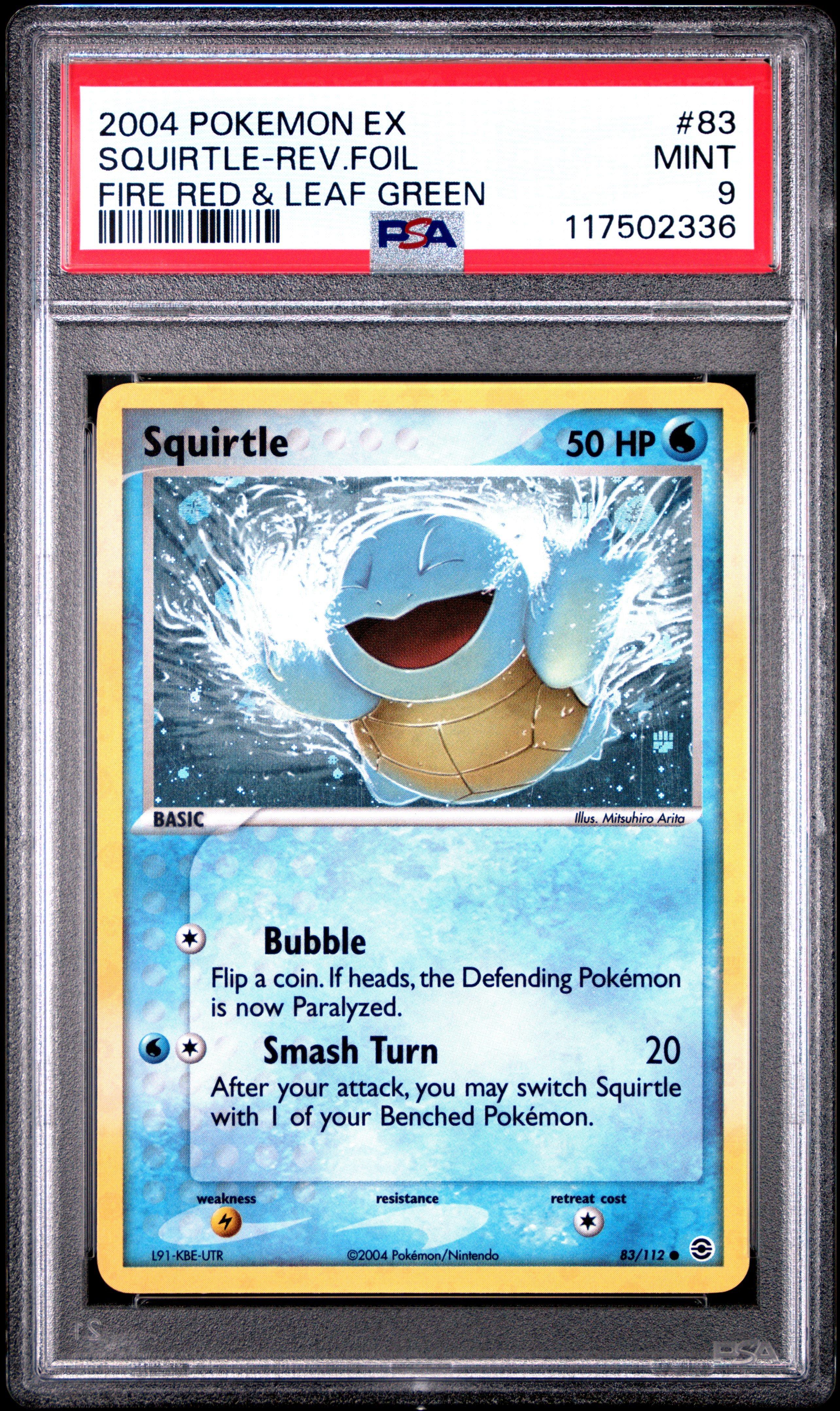 2004 Pokemon Ex Fire Red & Leaf Green 83 Squirtle-reverse Foil PSA 9