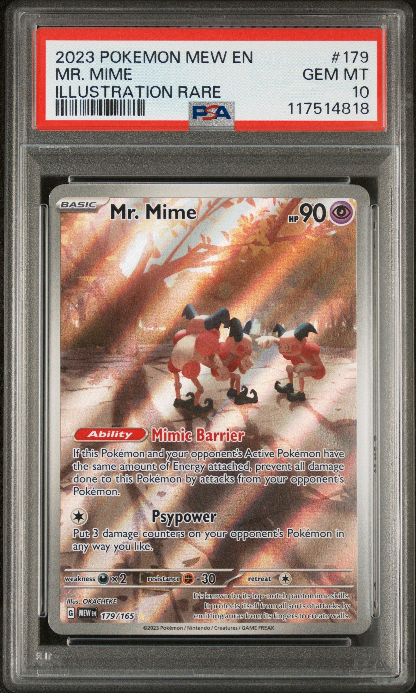 2023 Pokemon Mew En-151 179 Mr. Mime Illustration Rare PSA 10