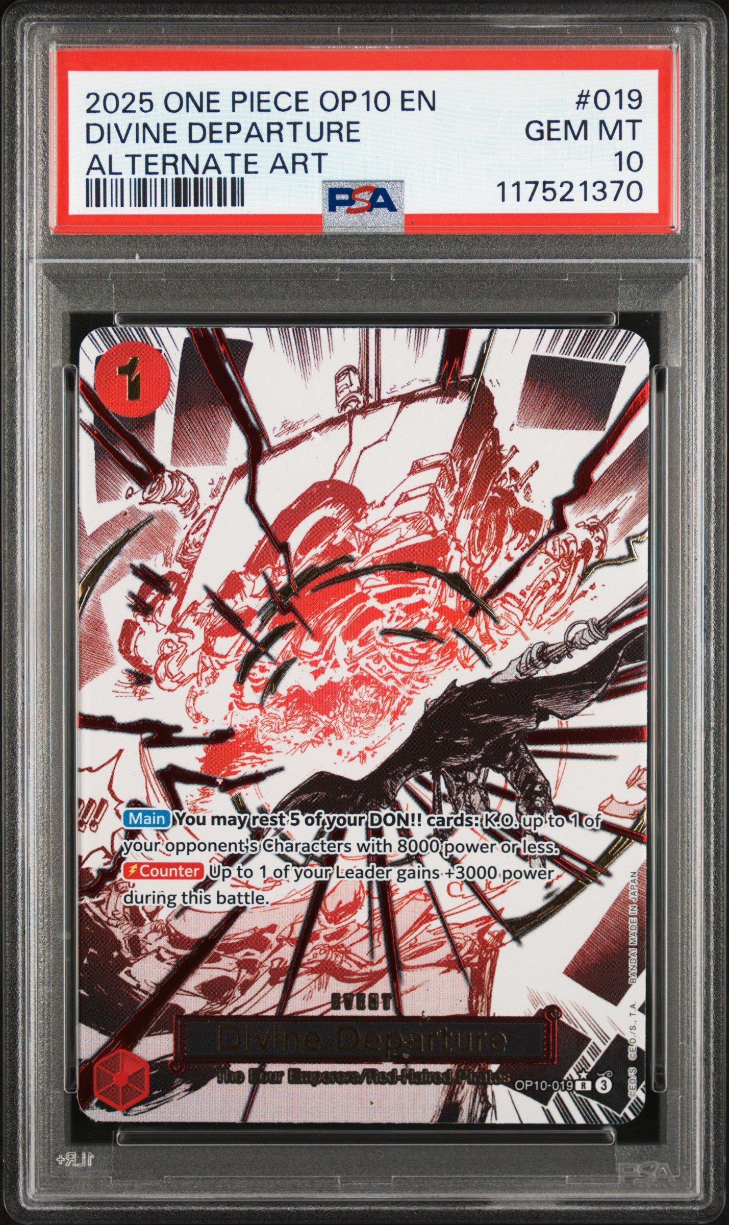 2025 One Piece Op10-royal Blood 019 Divine Departure Alternate Art PSA 10