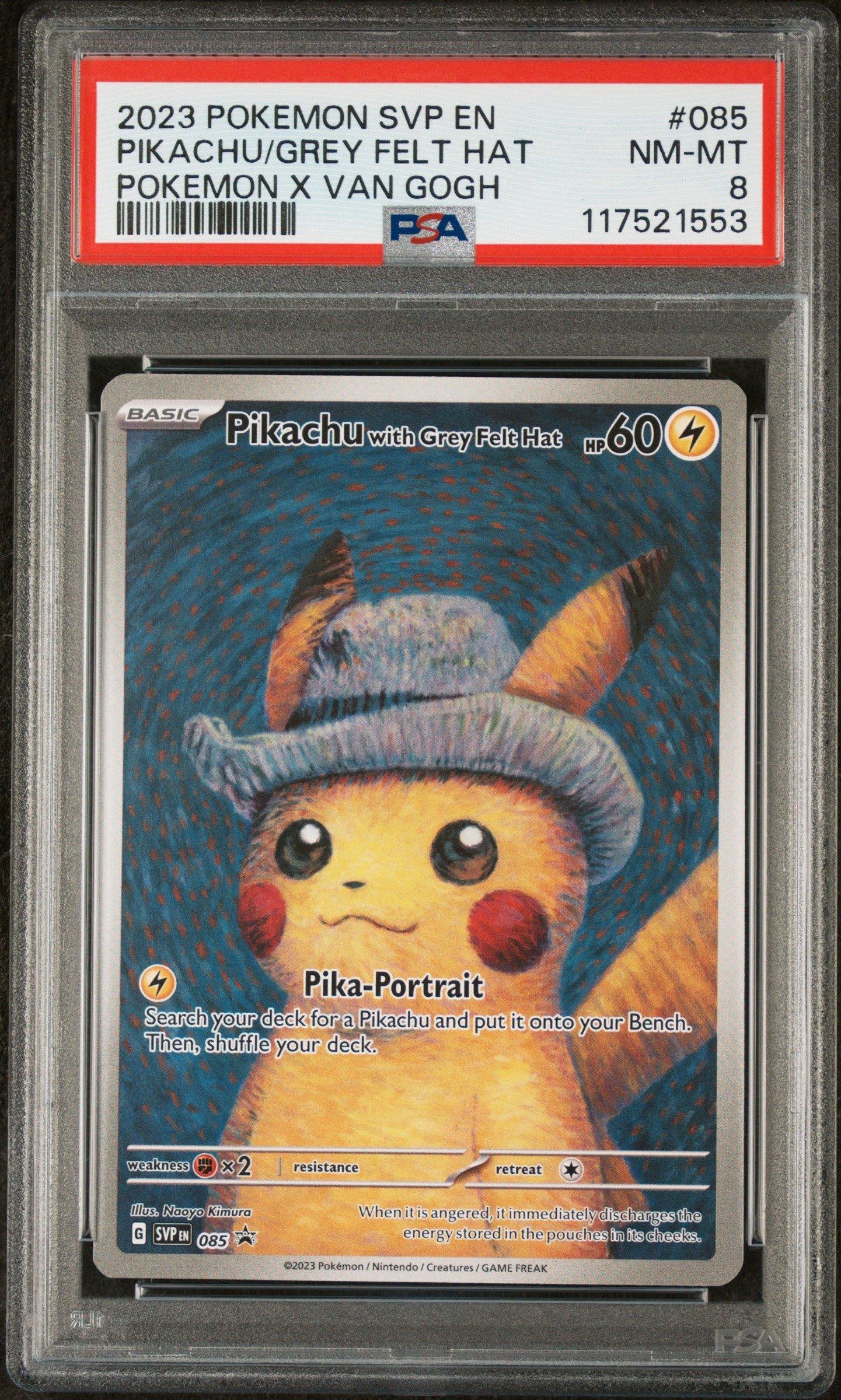 ろ*ぼ様 ゴッホピカチュウ 085 SVP Pikachu With Grey 2023 Pokemon Svp En-sv Black Star Promo 085 Pikachu With Grey Felt