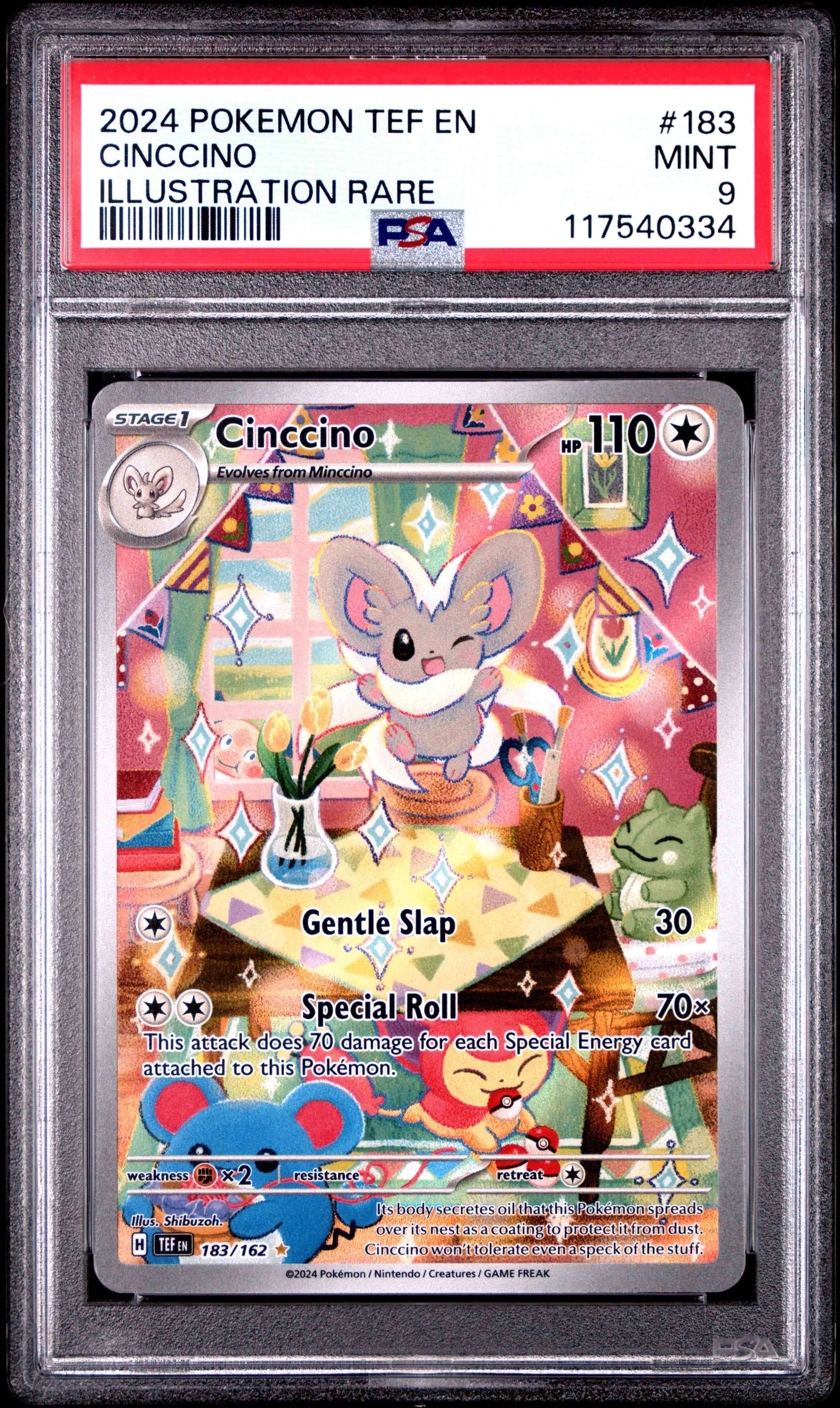 2024 Pokemon Tef En-temporal Forces 183 Cinccino Illustration Rare
