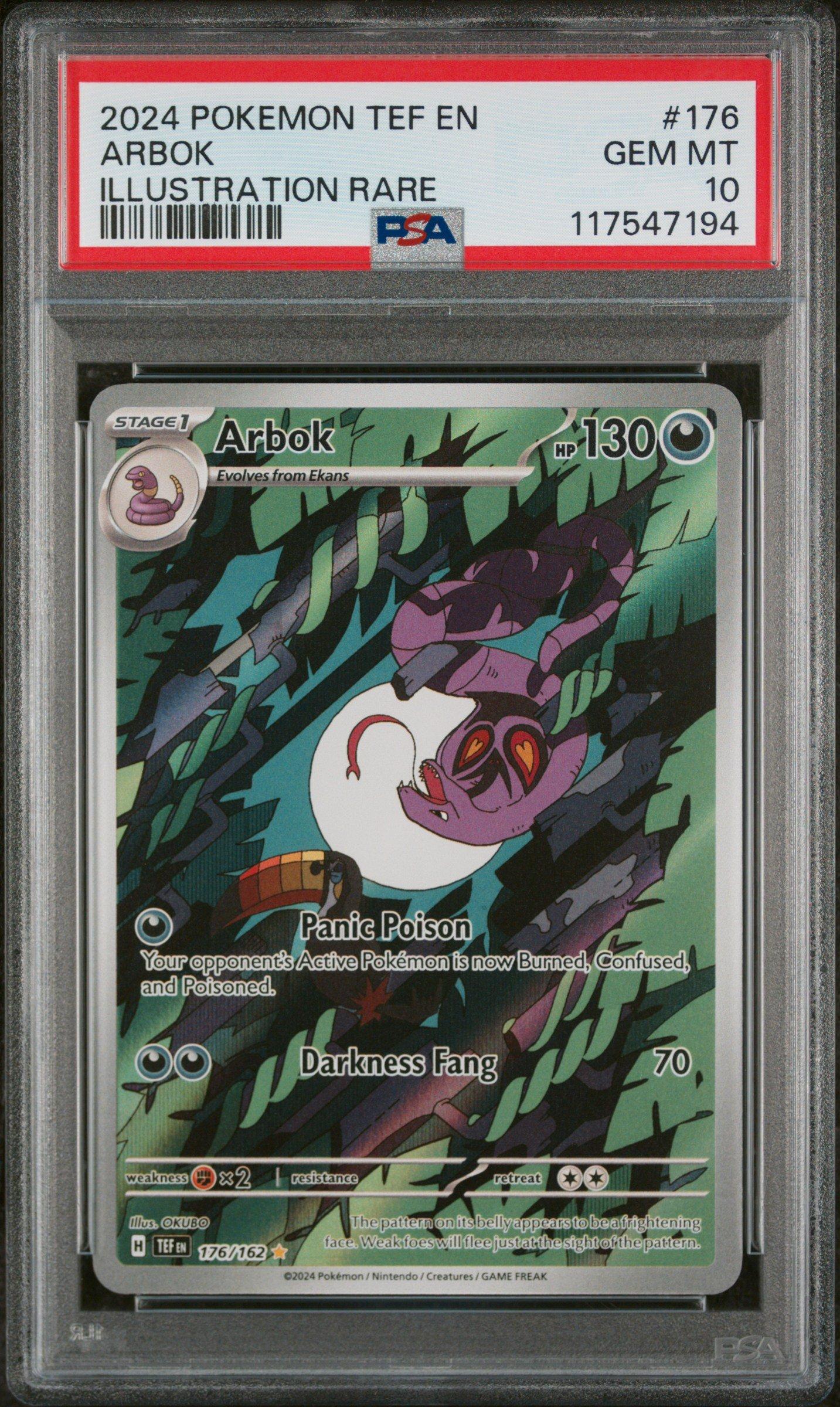 2024 Pokemon Tef En-temporal Forces 176 Arbok Illustration Rare