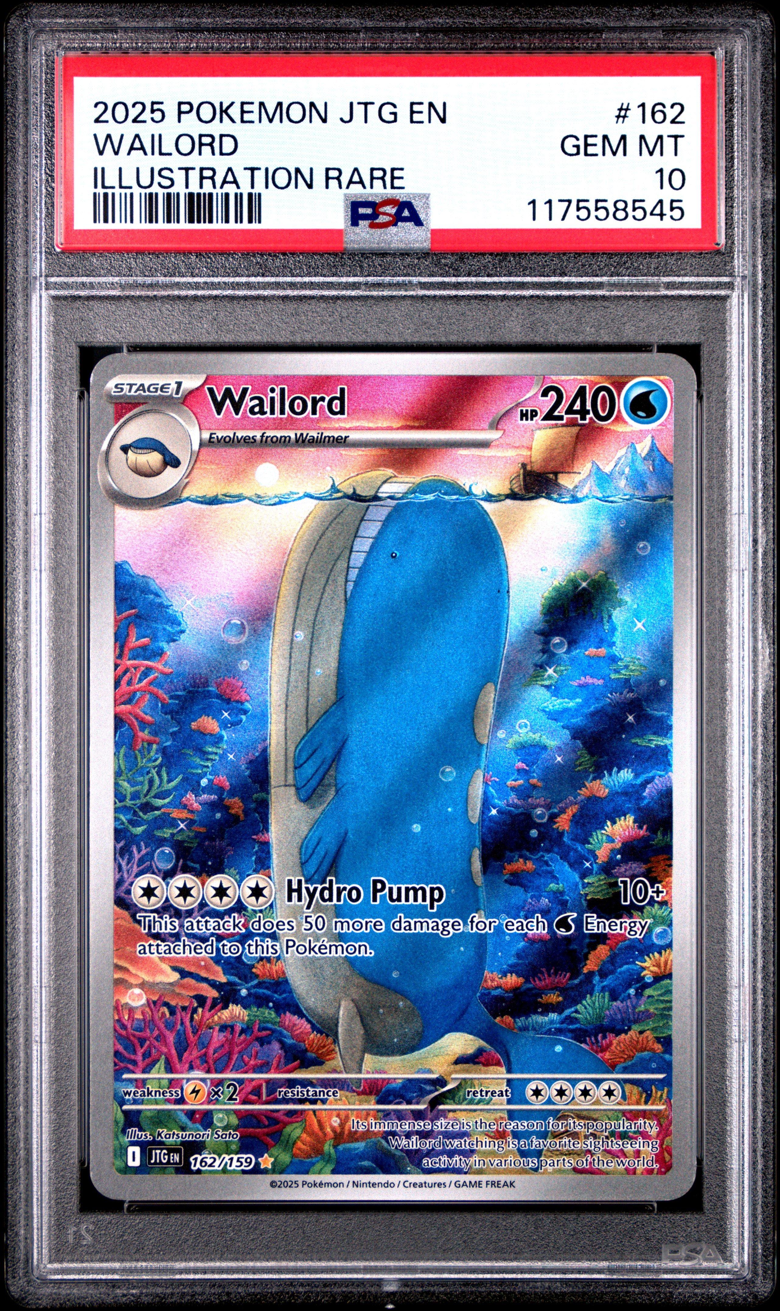 2025 Pokemon Jtg En-journey Together 162 Wailord Illustration Rare