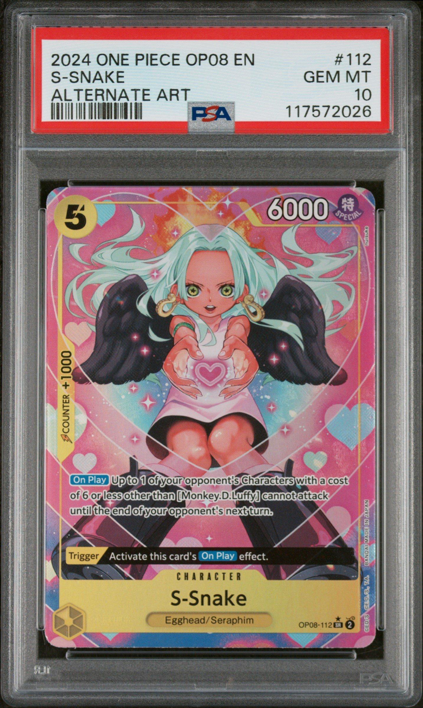 2024 One Piece Op08-two Legends 112 S-snake Alternate Art PSA 10