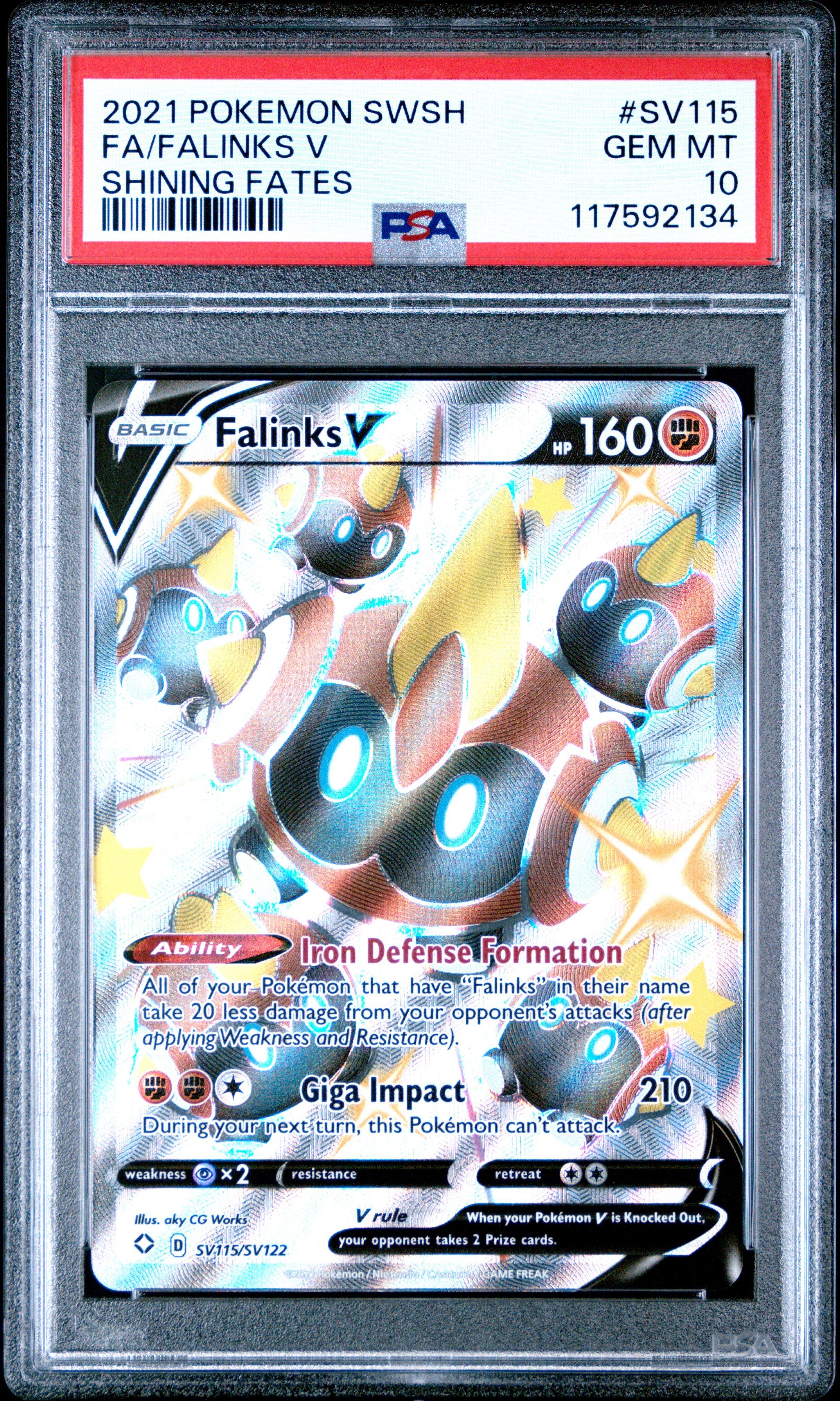 ポケモンカードゲーム RT-213409 2021 Pokemon Sword & Shield Shining Fates Sv115 Full Art/falinks V
