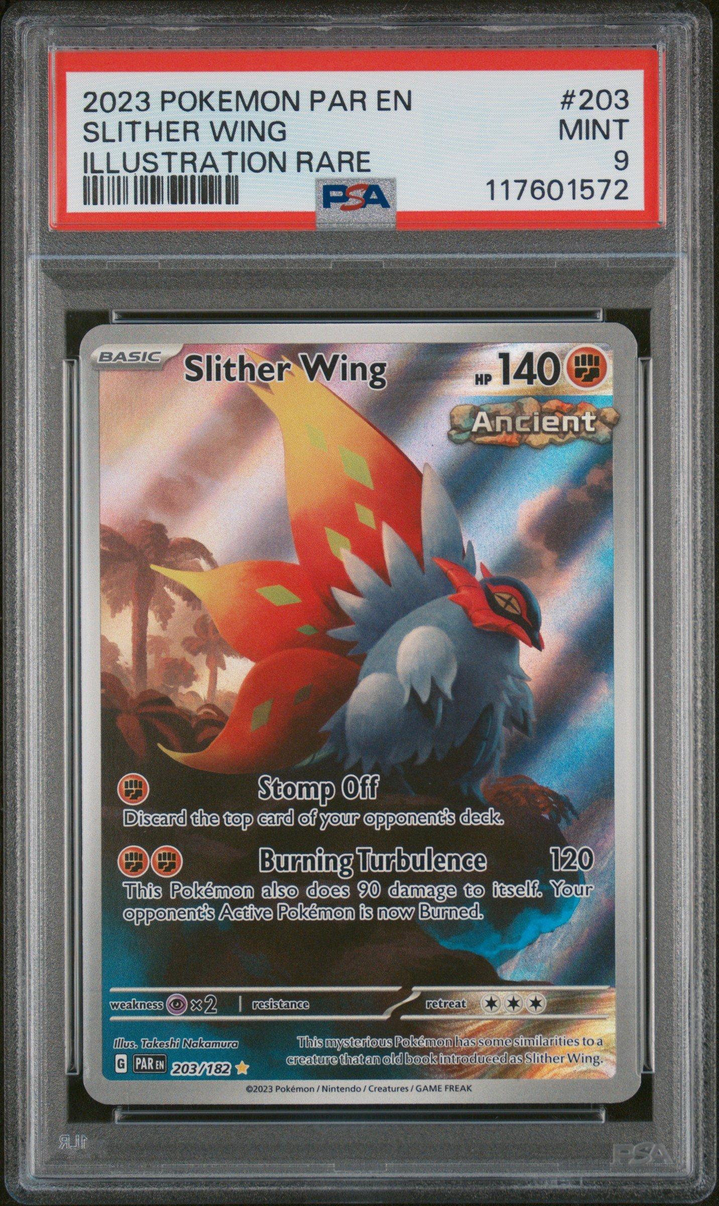 2023 Pokemon Par En-paradox Rift 203 Slither Wing Illustration Rare PSA 9