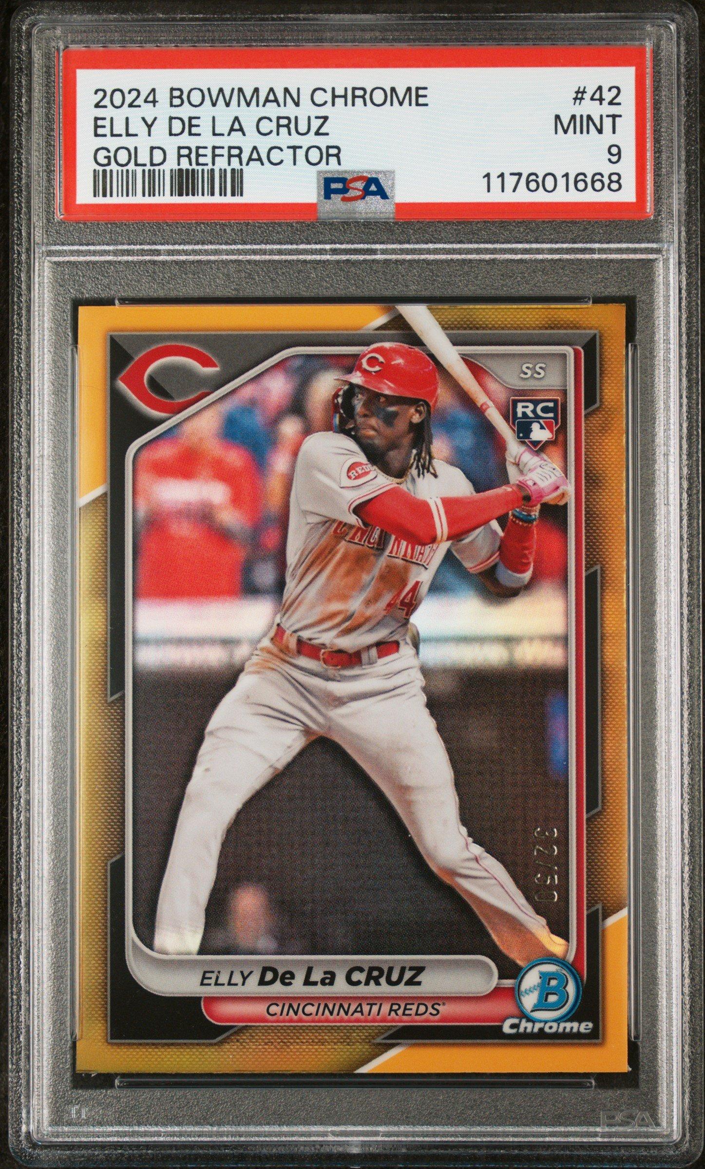 2024 Bowman Chrome 42 Elly De La Cruz Gold Refractor PSA 9