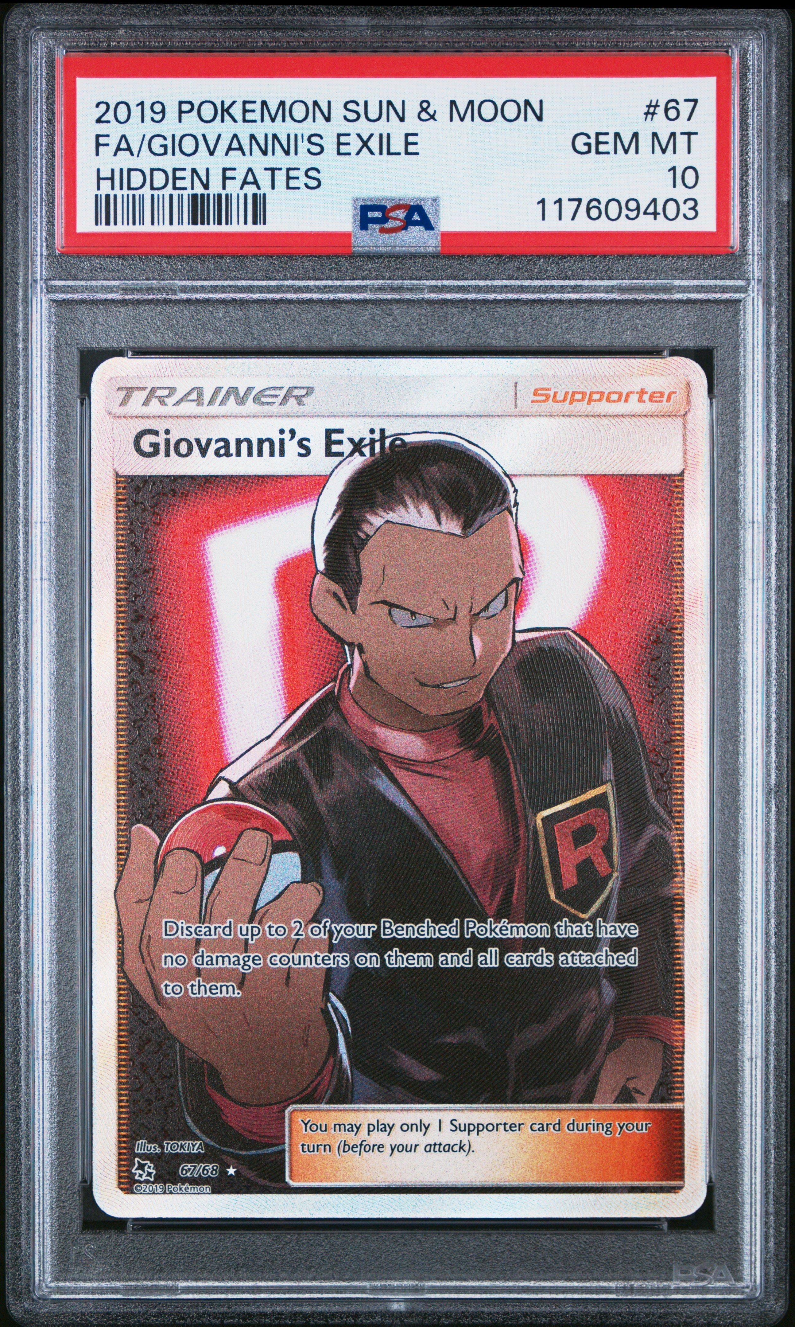 2019 Pokemon Sun & Moon Hidden Fates 67 Full Art/giovanni's Exile