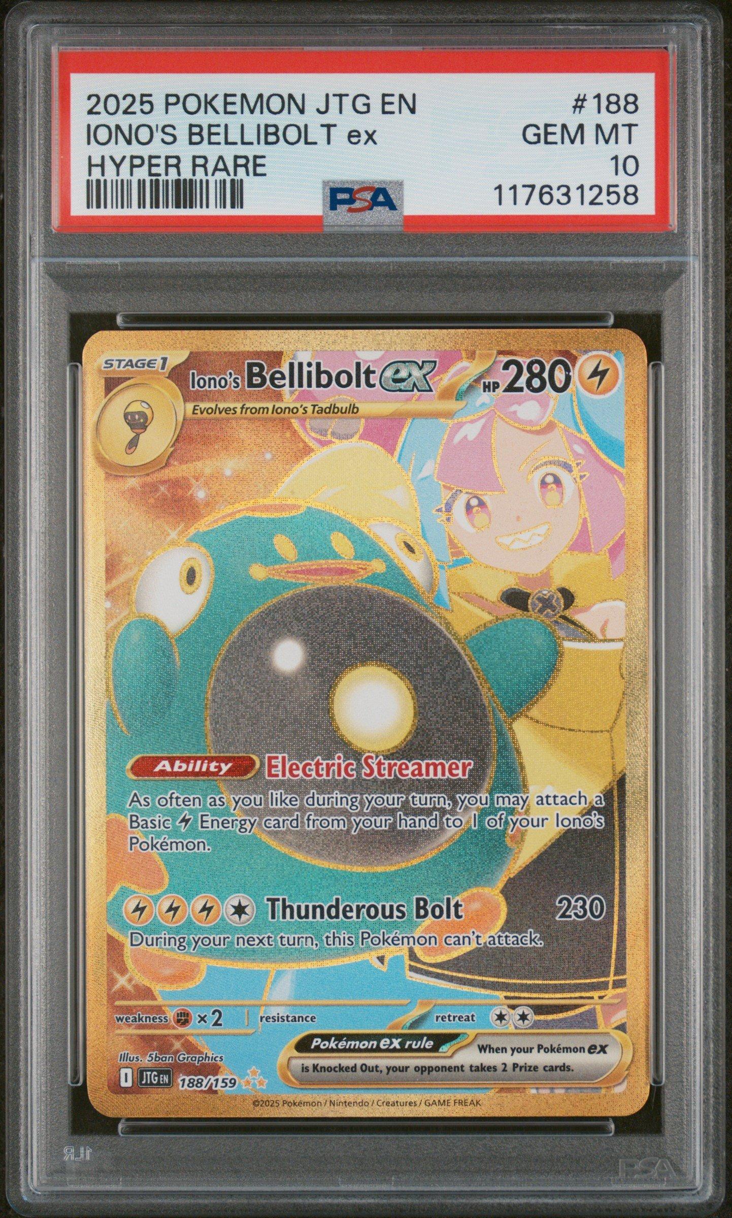 2025 Pokemon Jtg En-journey Together 188 Iono's Bellibolt Ex Hyper