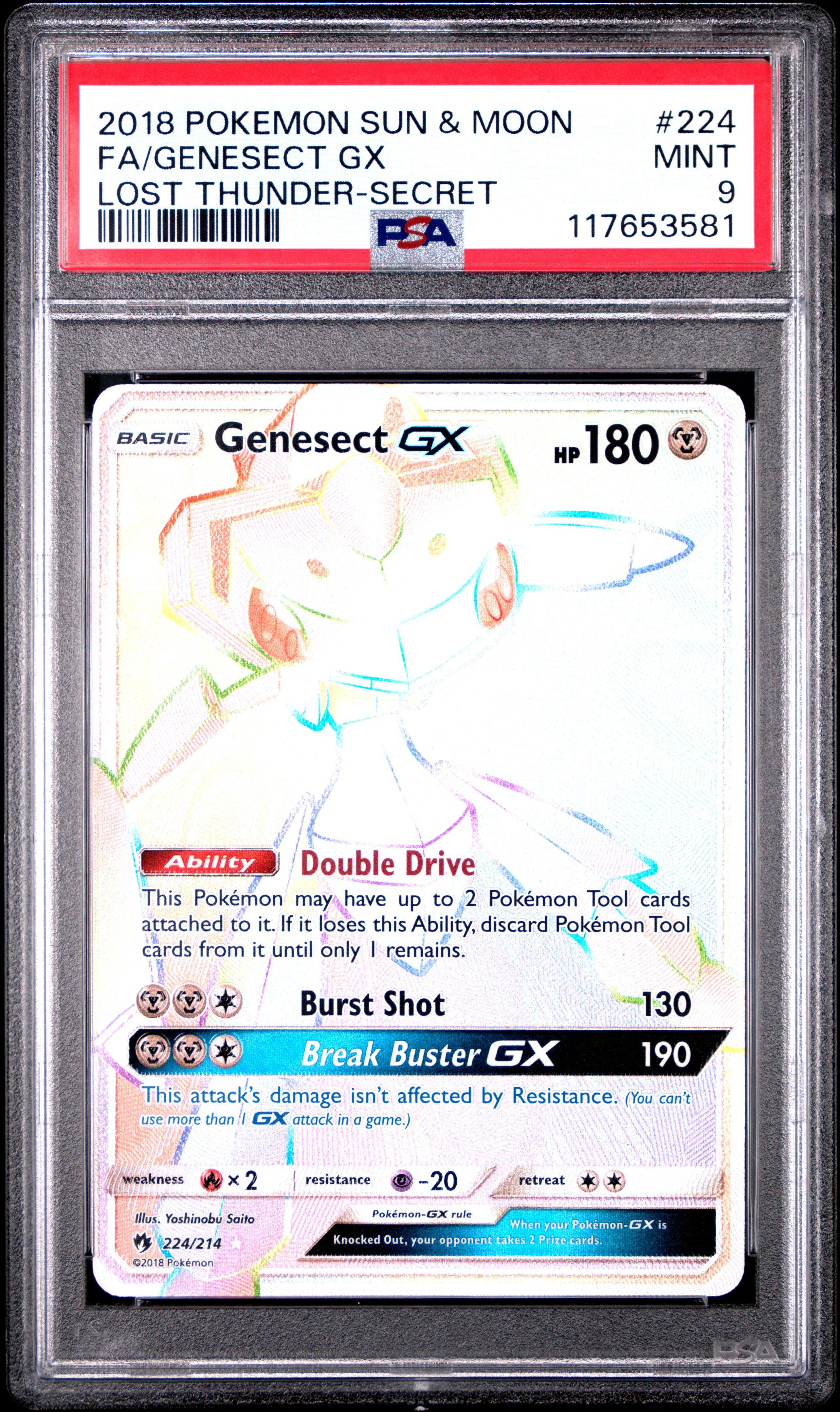 2018 Pokemon Sun & Moon Lost Thunder 224 Full Art/genesect Gx