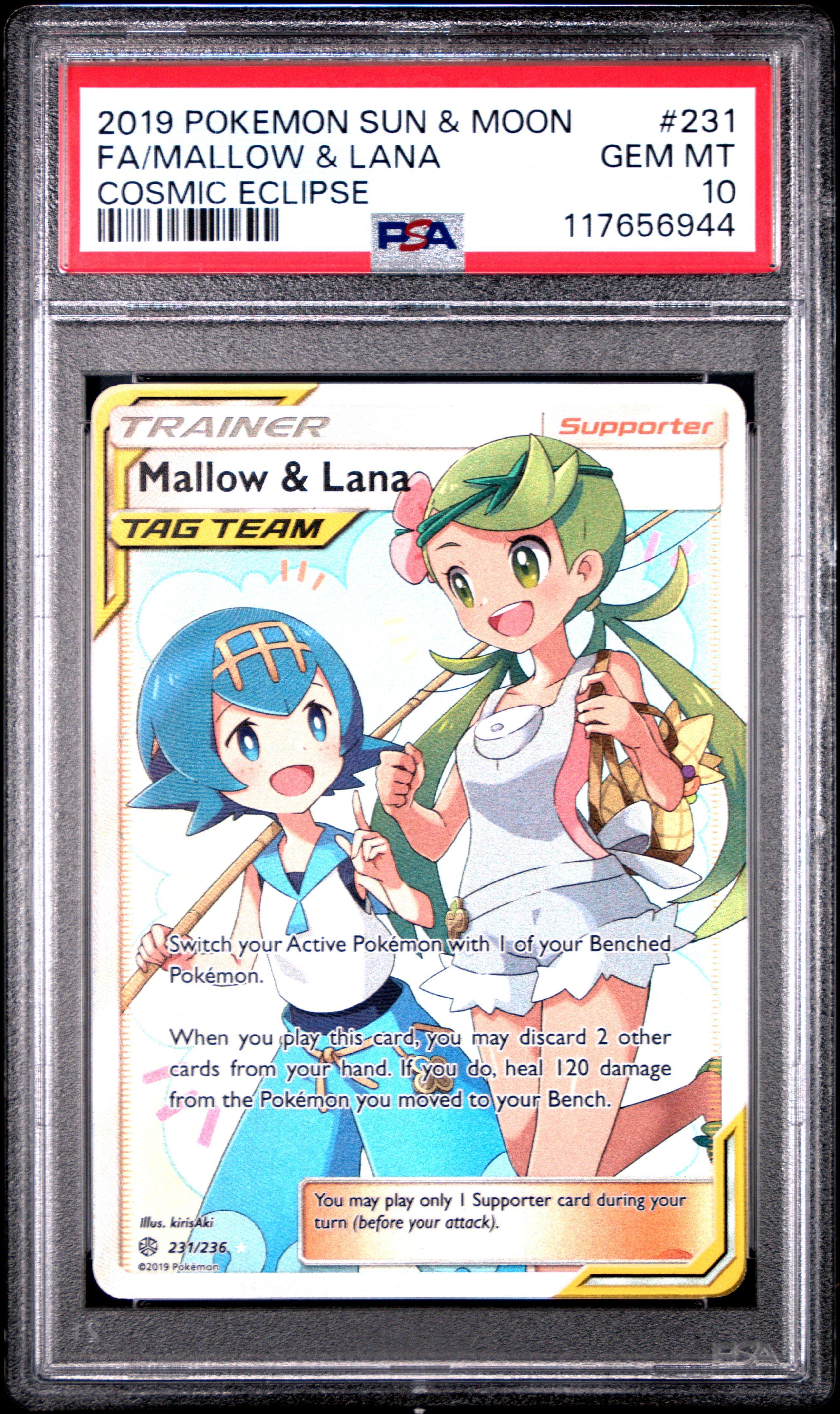lana's aid pokemon card value Most Valuable Cards From TCG: Twilight Masquerade Lana 2019 Pokemon Cosmic Eclipse Full Art Ultra Rare #231 PSA Authenticated 9 Card to your vault Lana's Aid - Twilight Masquerade