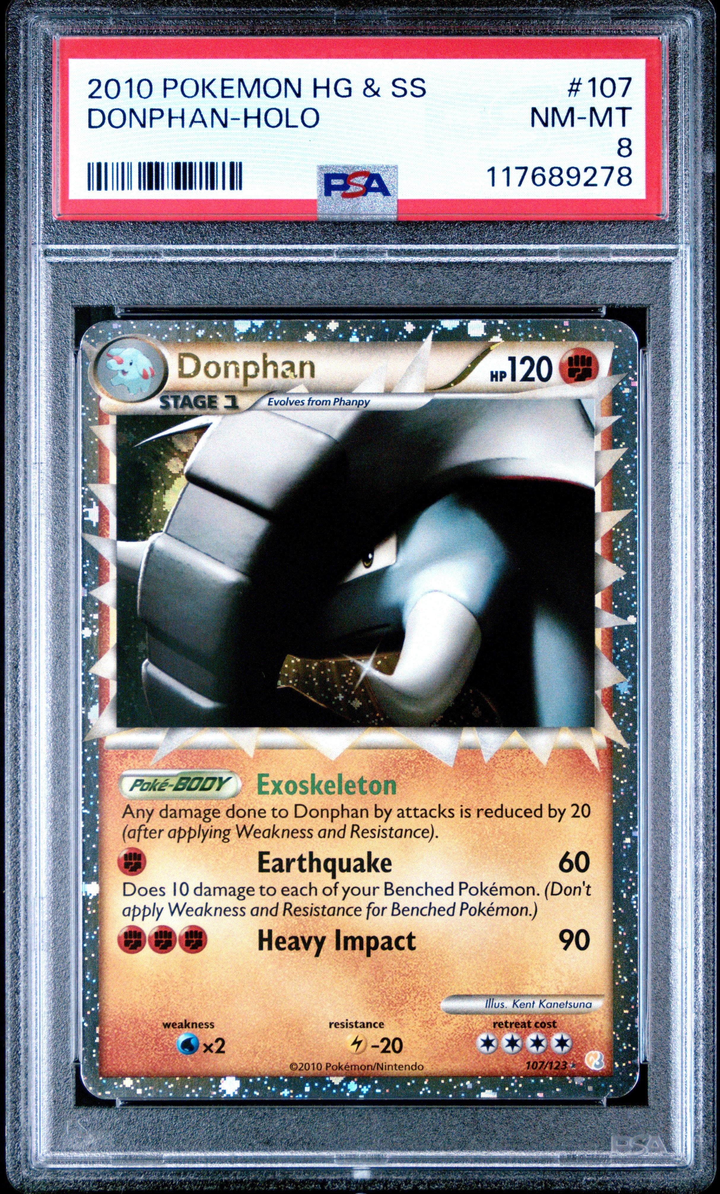 2010 Pokemon Heartgold & Soulsilver 107 Donphan-holo PSA