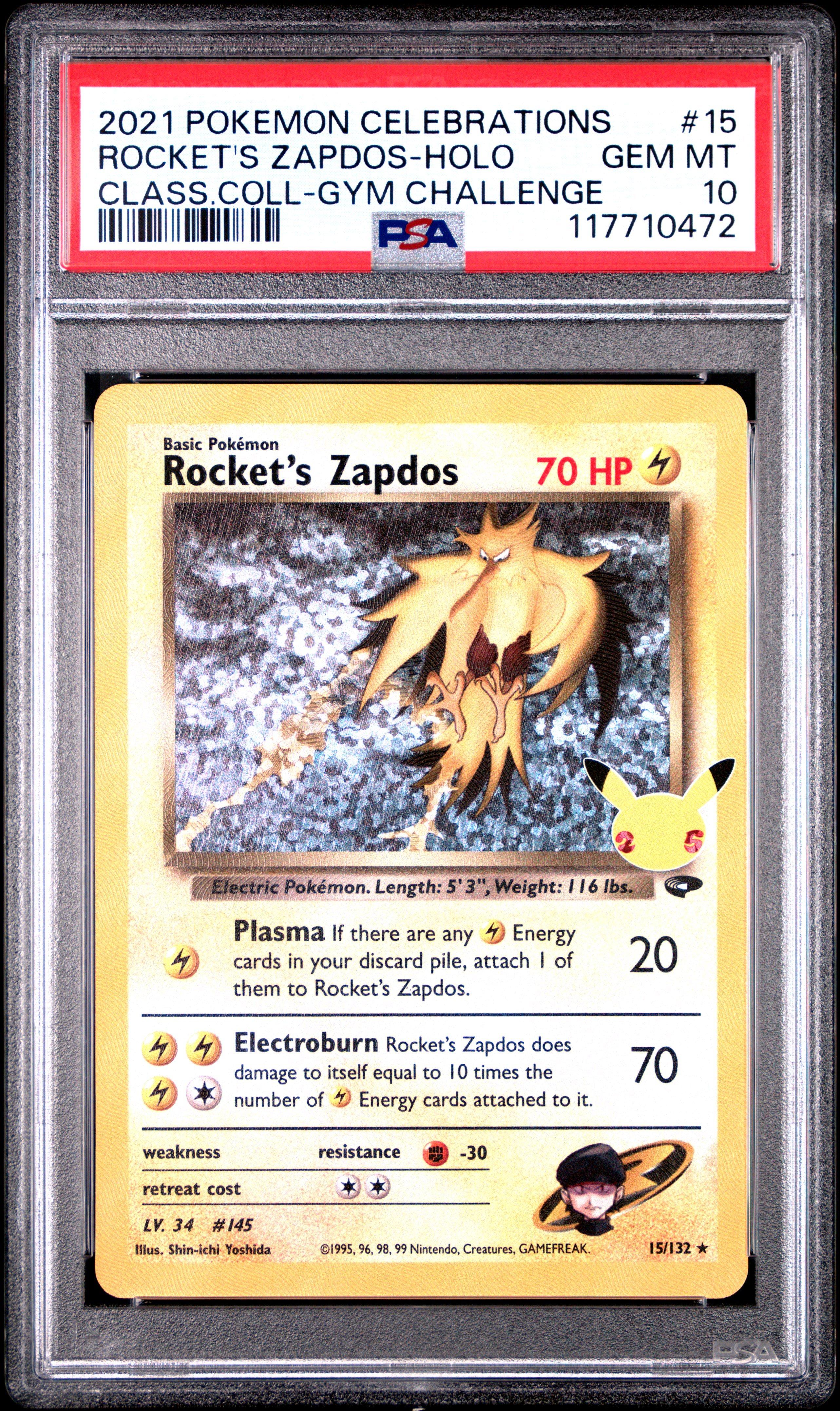2021 Pokemon Celebrations Classic Collection 15 Rocket's Zapdos-holo PSA