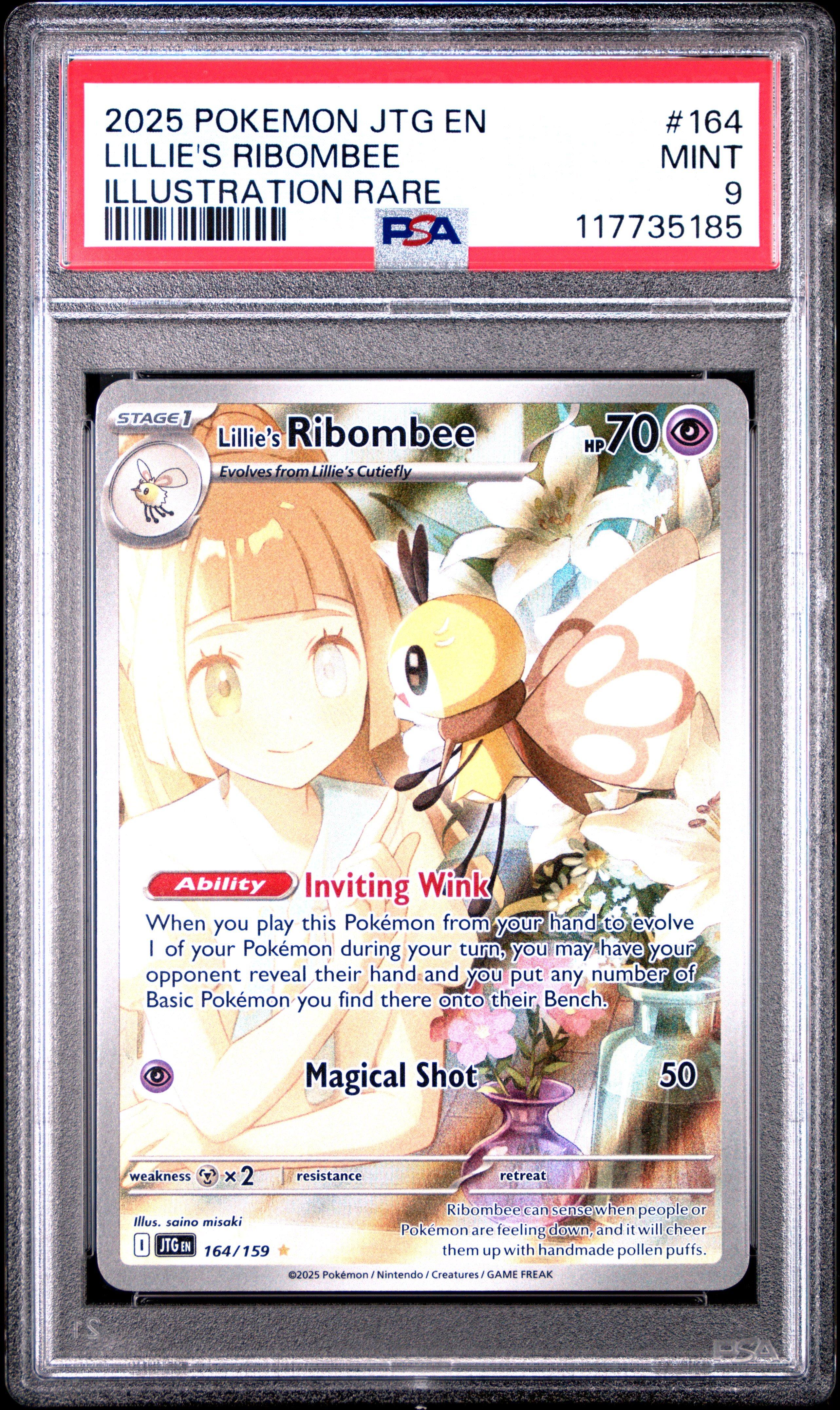 ポケモンカードゲーム Lillie's Ribombee Art Rare Gem MT 10 2025 Pokemon Jtg En-journey Together 164 Lillie's Ribombee