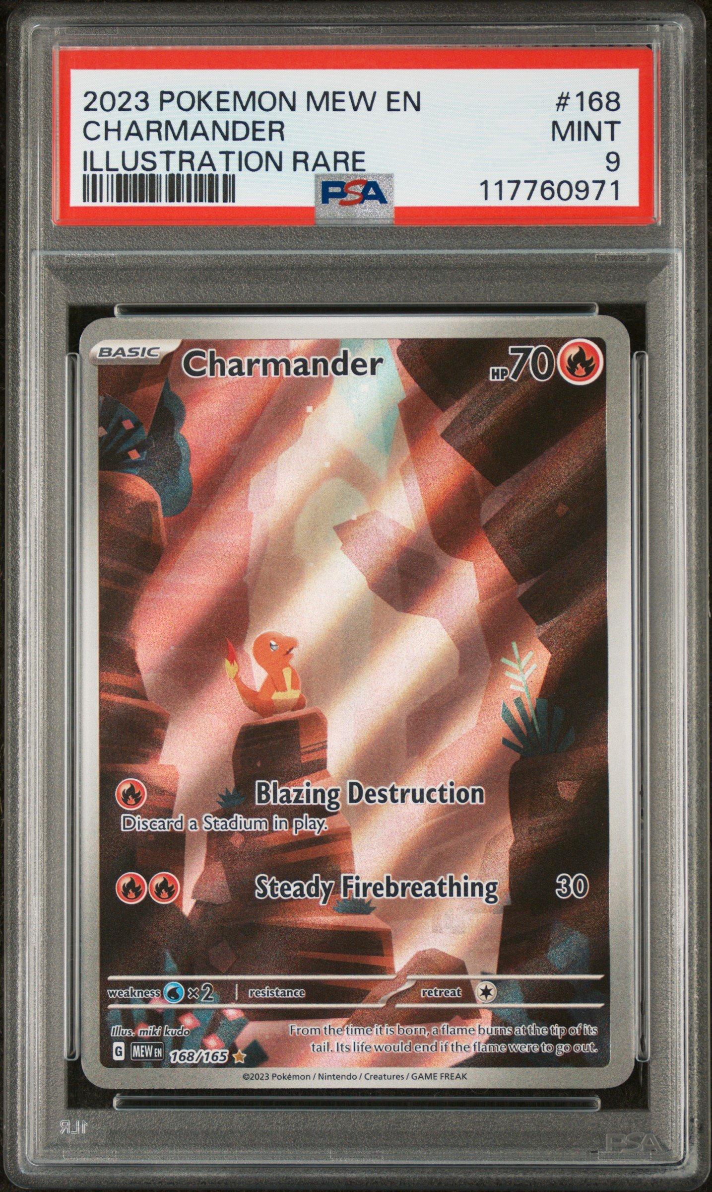 2023 Pokemon Mew En-151 168 Charmander Illustration Rare PSA 9