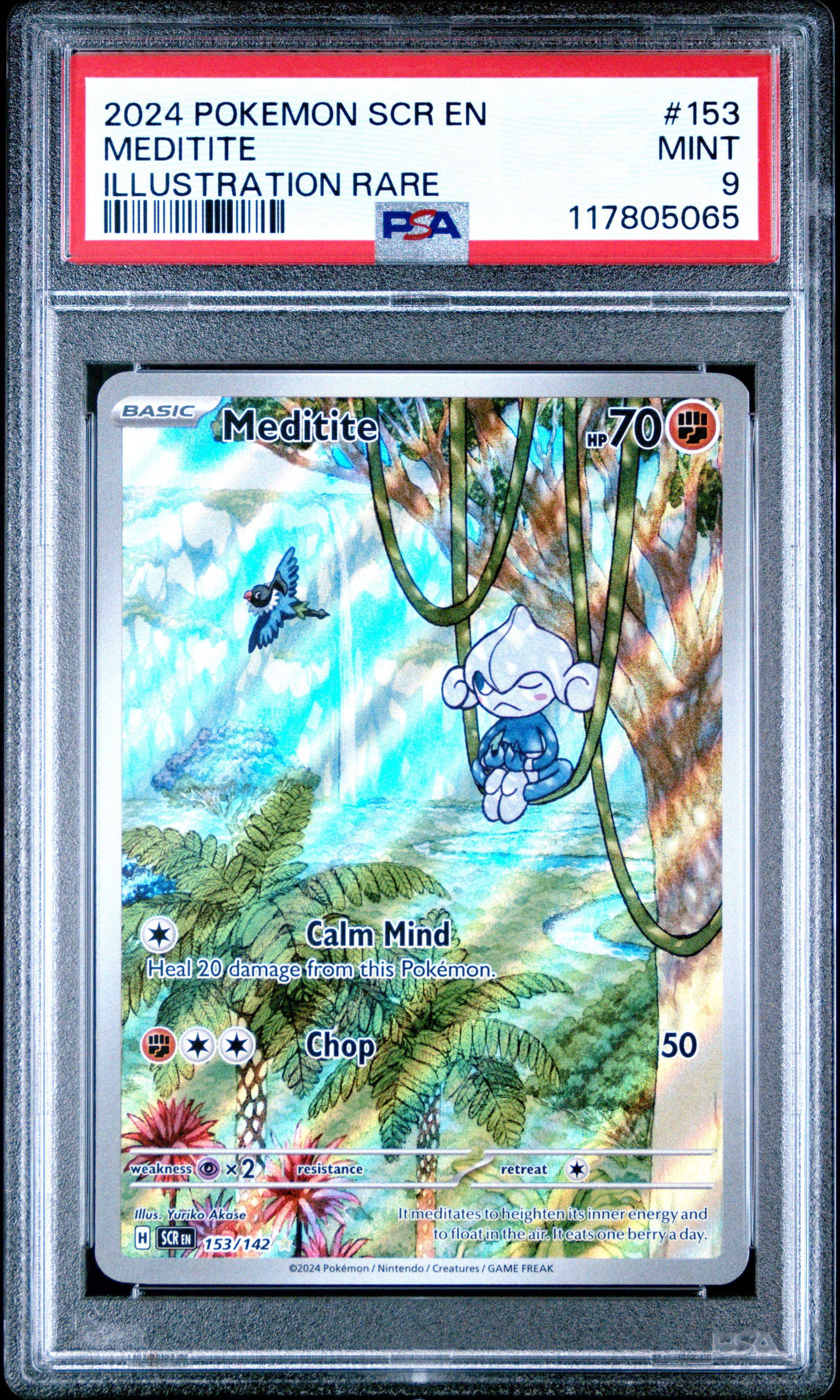2024 Pokemon Scr En-stellar Crown 153 Meditite Illustration Rare PSA 9  Graded Card | GameStop