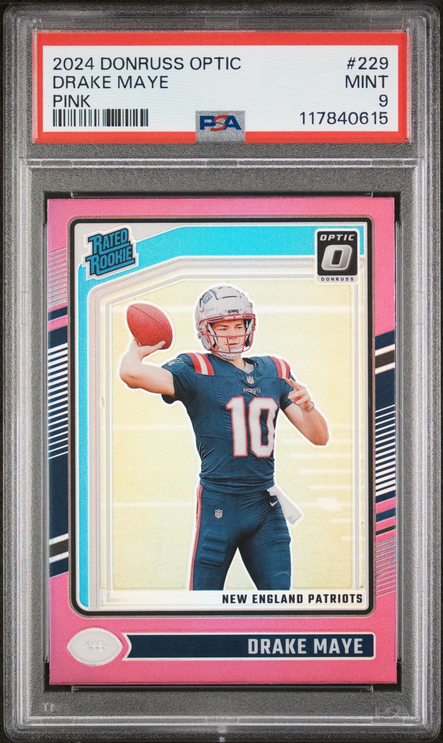 2024 Panini Donruss Optic 229 Drake Maye Pink PSA 9