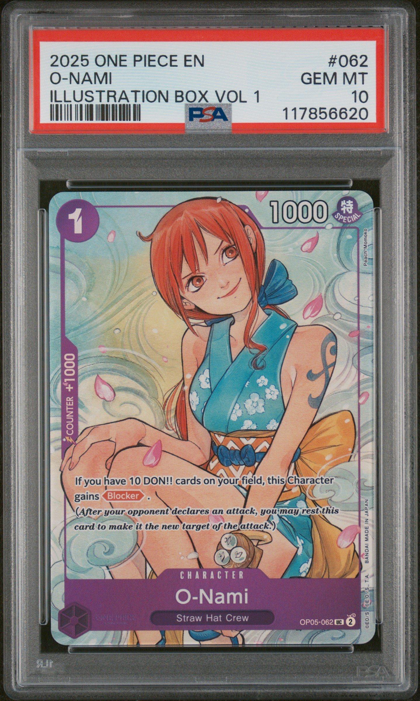 2025 One Piece Promos 062 O-nami Illustration Box Vol.1 PSA 10