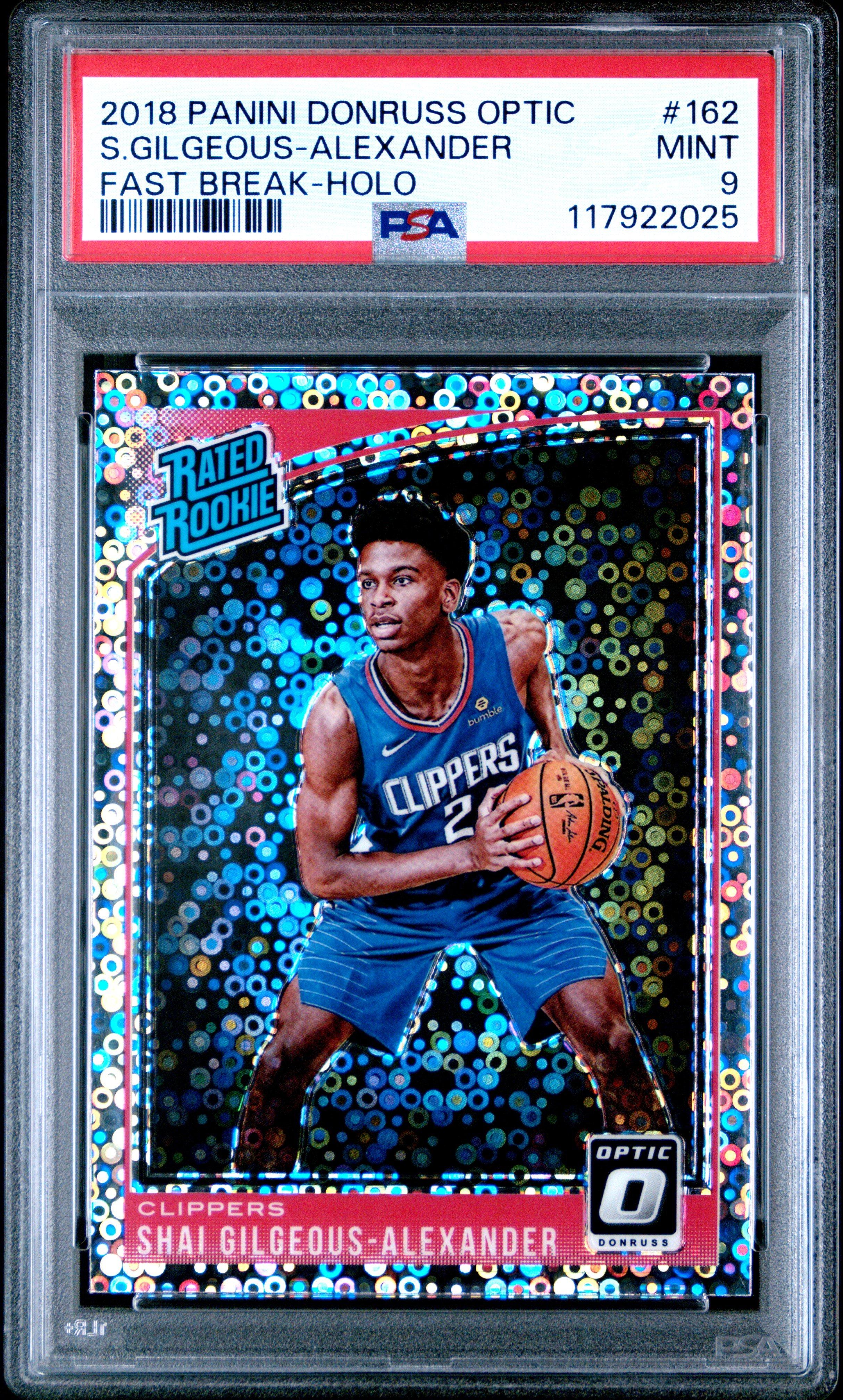 2018 Panini Donruss Optic 162 Shai Gilgeous-alexander Fast Break-holo PSA