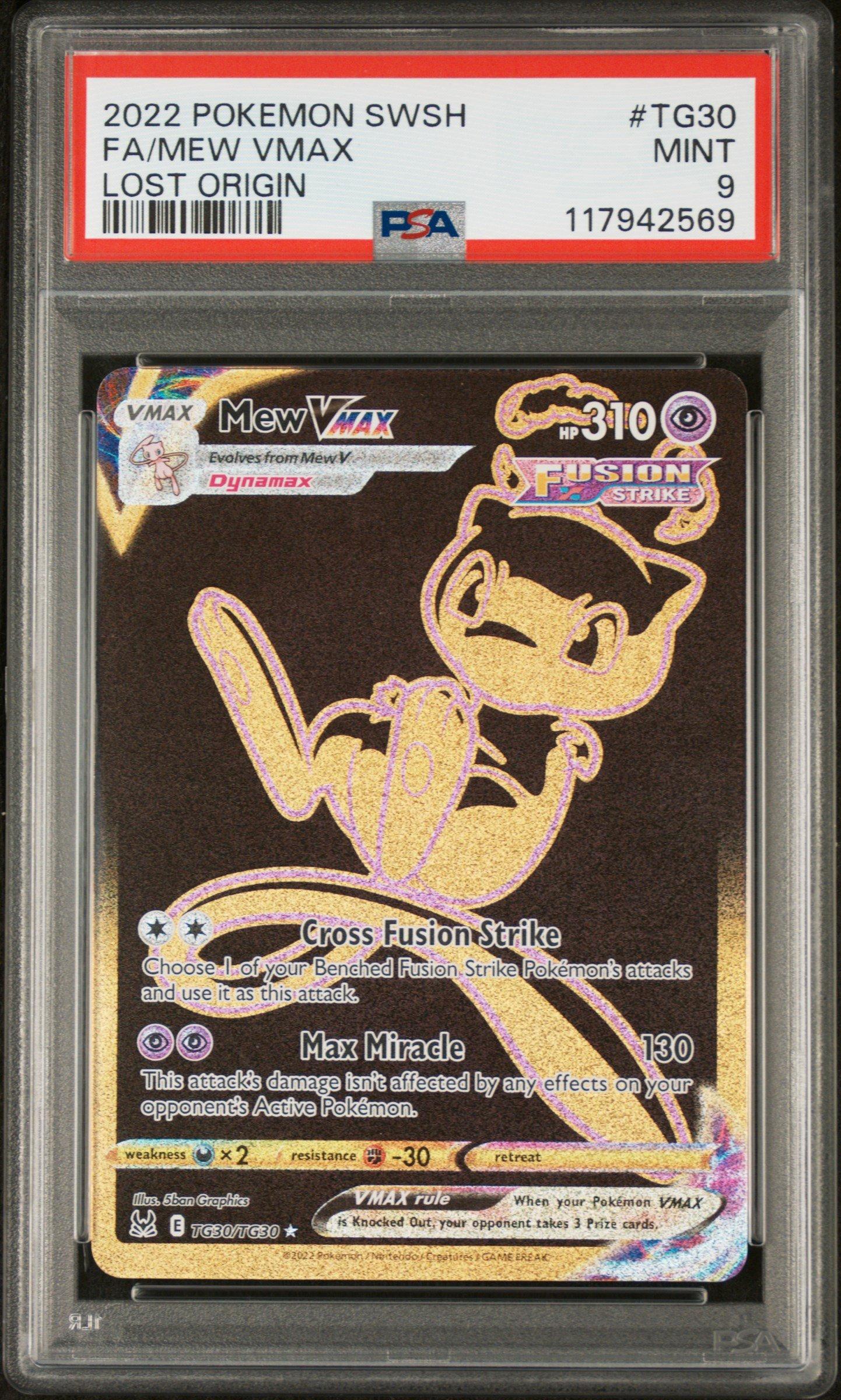 2022 Pokemon Sword & Shield Lost Origin Tg30 Full Art/mew Vmax PSA