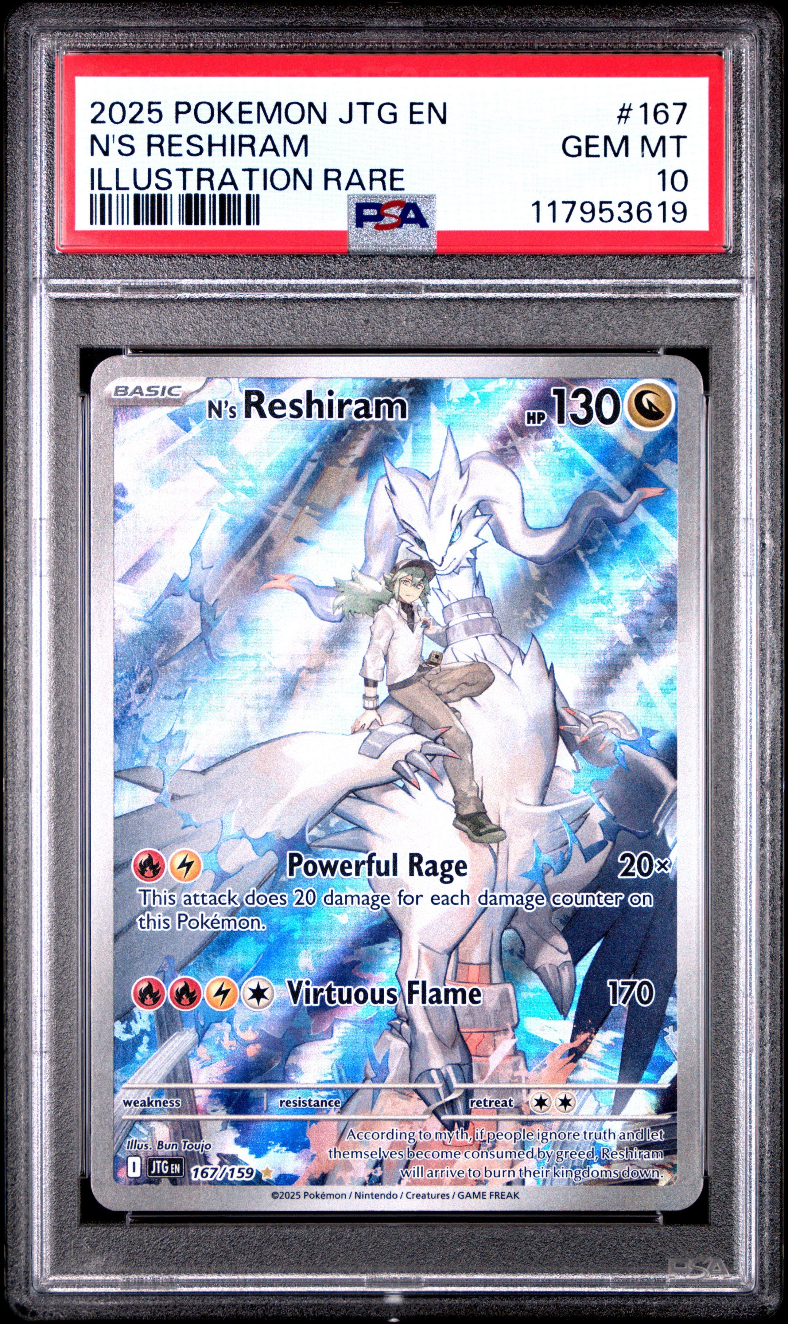 2025 Pokemon Jtg En-journey Together 167 N's Reshiram Illustration