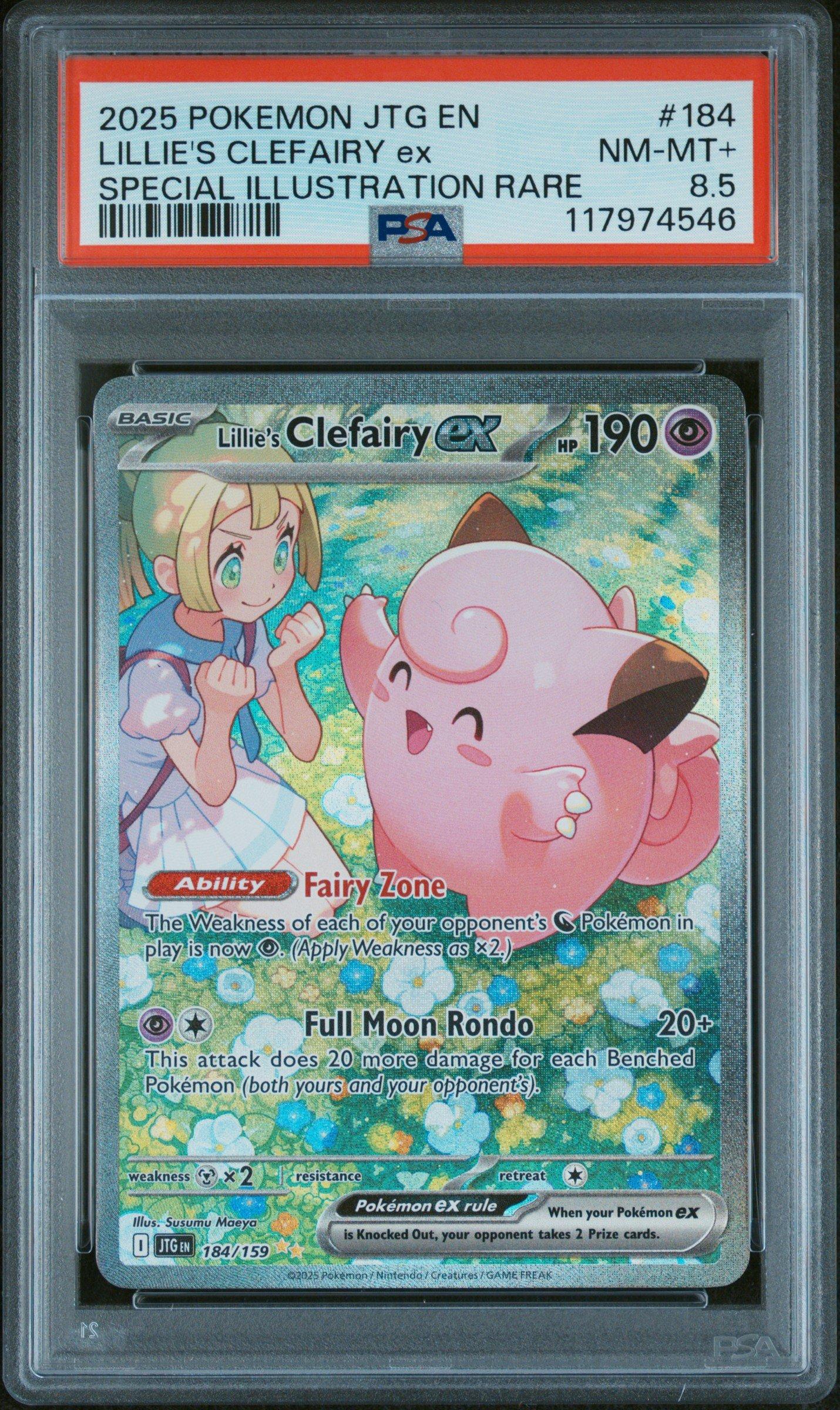 2025 Pokemon Jtg En-journey Together 184 Lillie's Clefairy Ex Special Illustration Rare PSA NM-MT+ 8.5