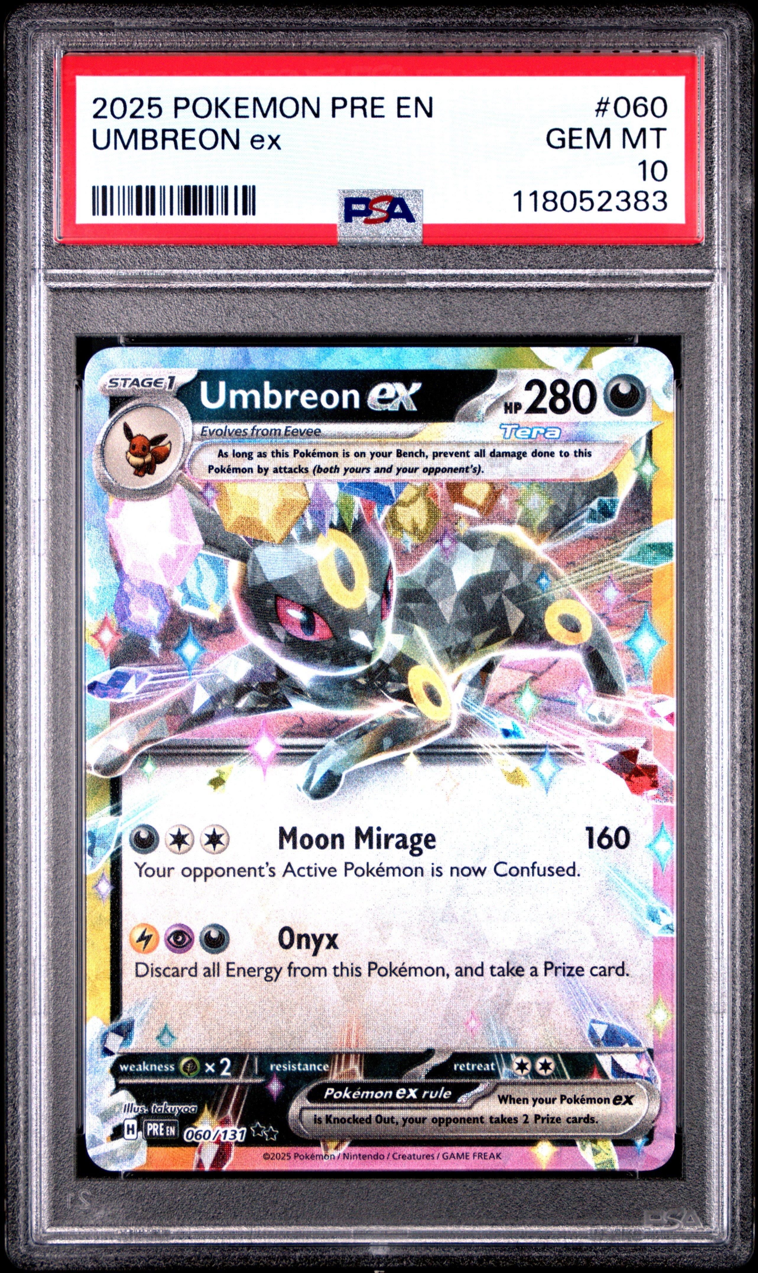 2025 Pokemon Pre En-prismatic Evolutions 060 Umbreon Ex PSA 10